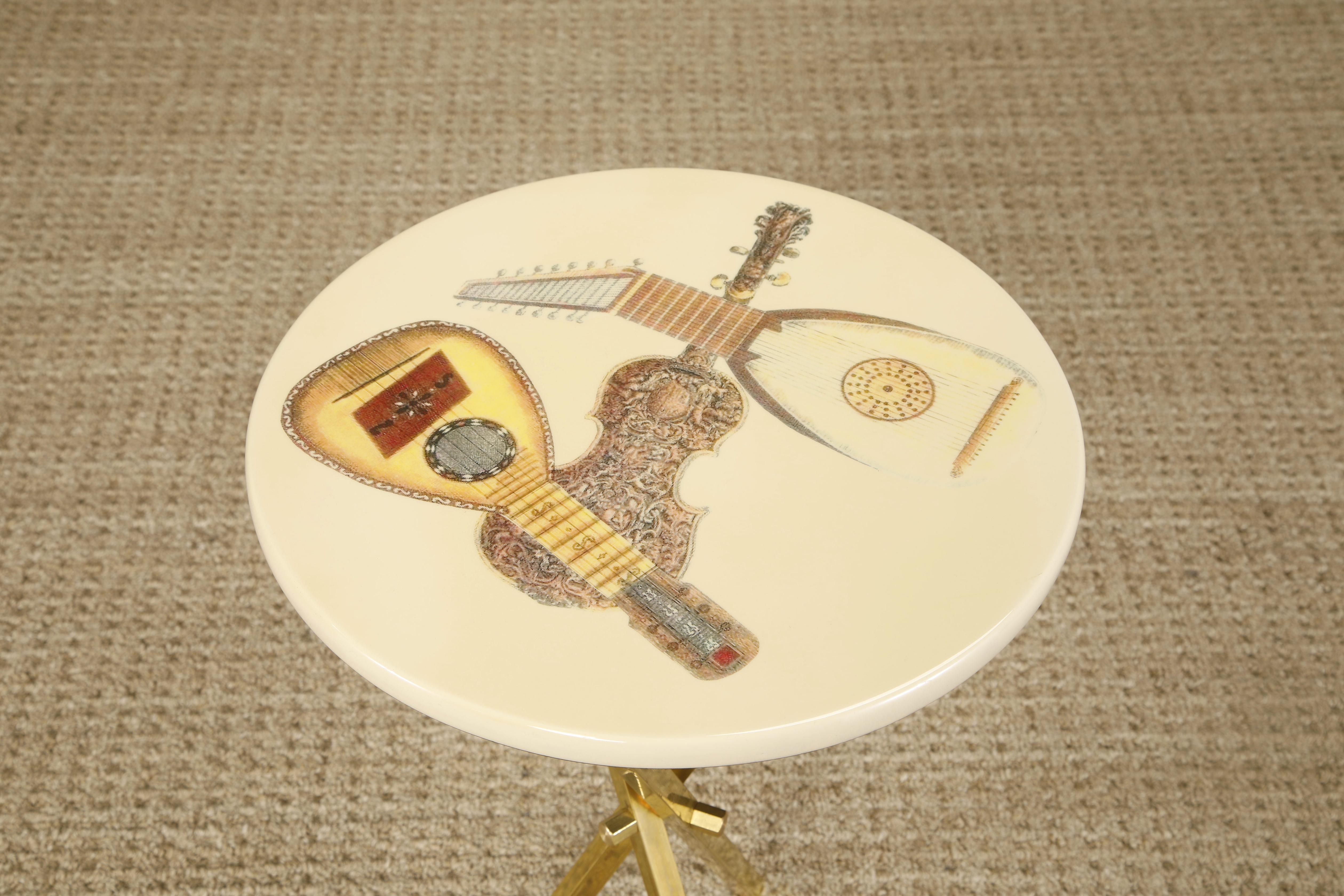 'Strumenti Musicali' Drinks / Side Tables by Piero Fornasetti, c 1970s, Signed For Sale 7
