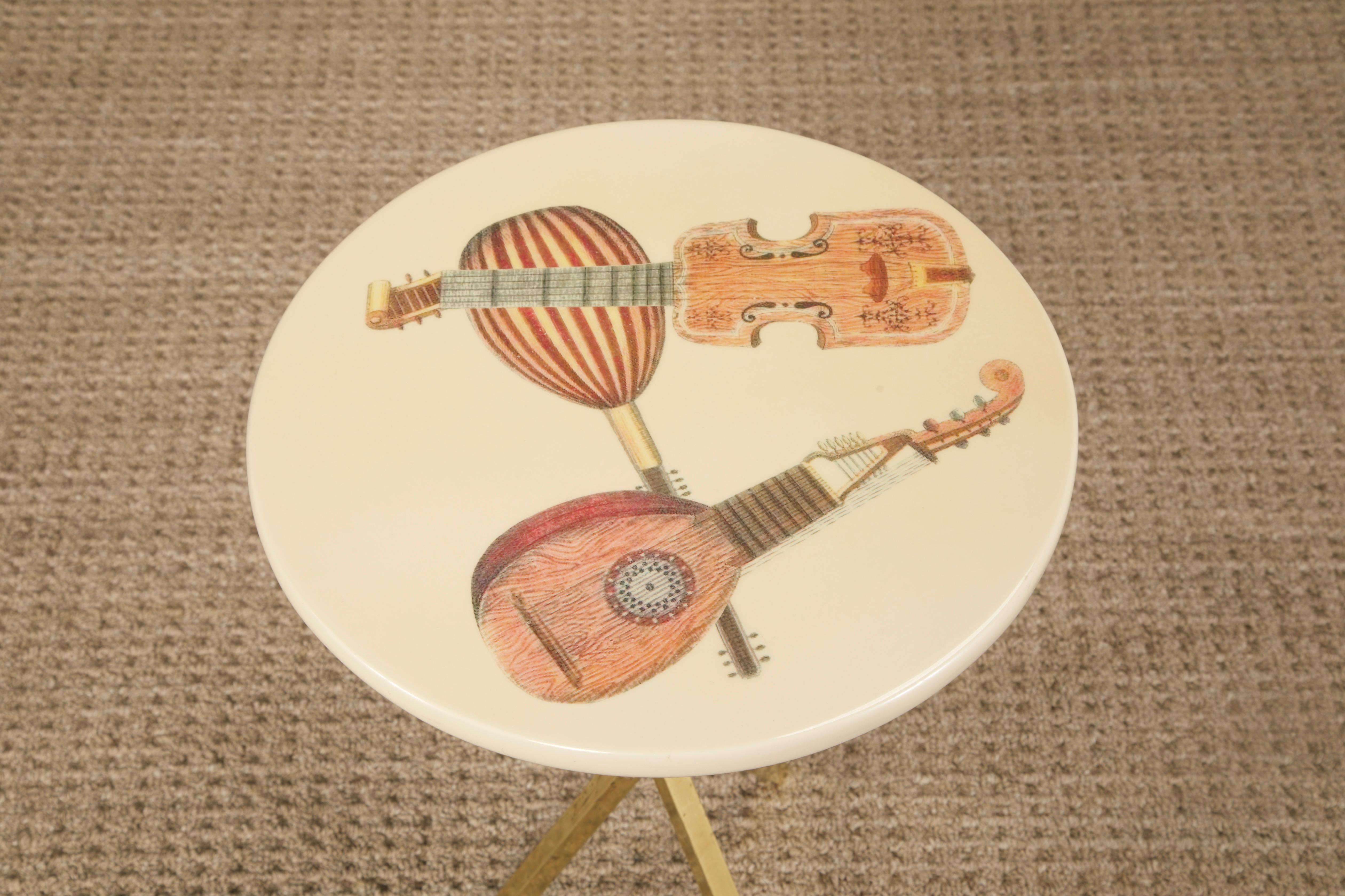 'Strumenti Musicali' Drinks / Side Tables by Piero Fornasetti, c 1970s, Signed For Sale 1