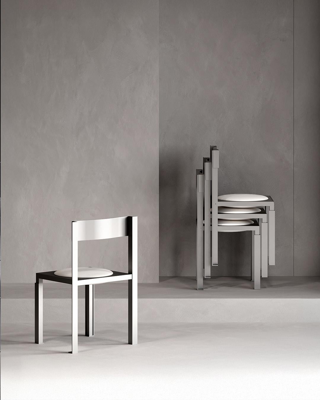 Aluminum Strut Aluminium Chair with Leather Seating Pad For Sale