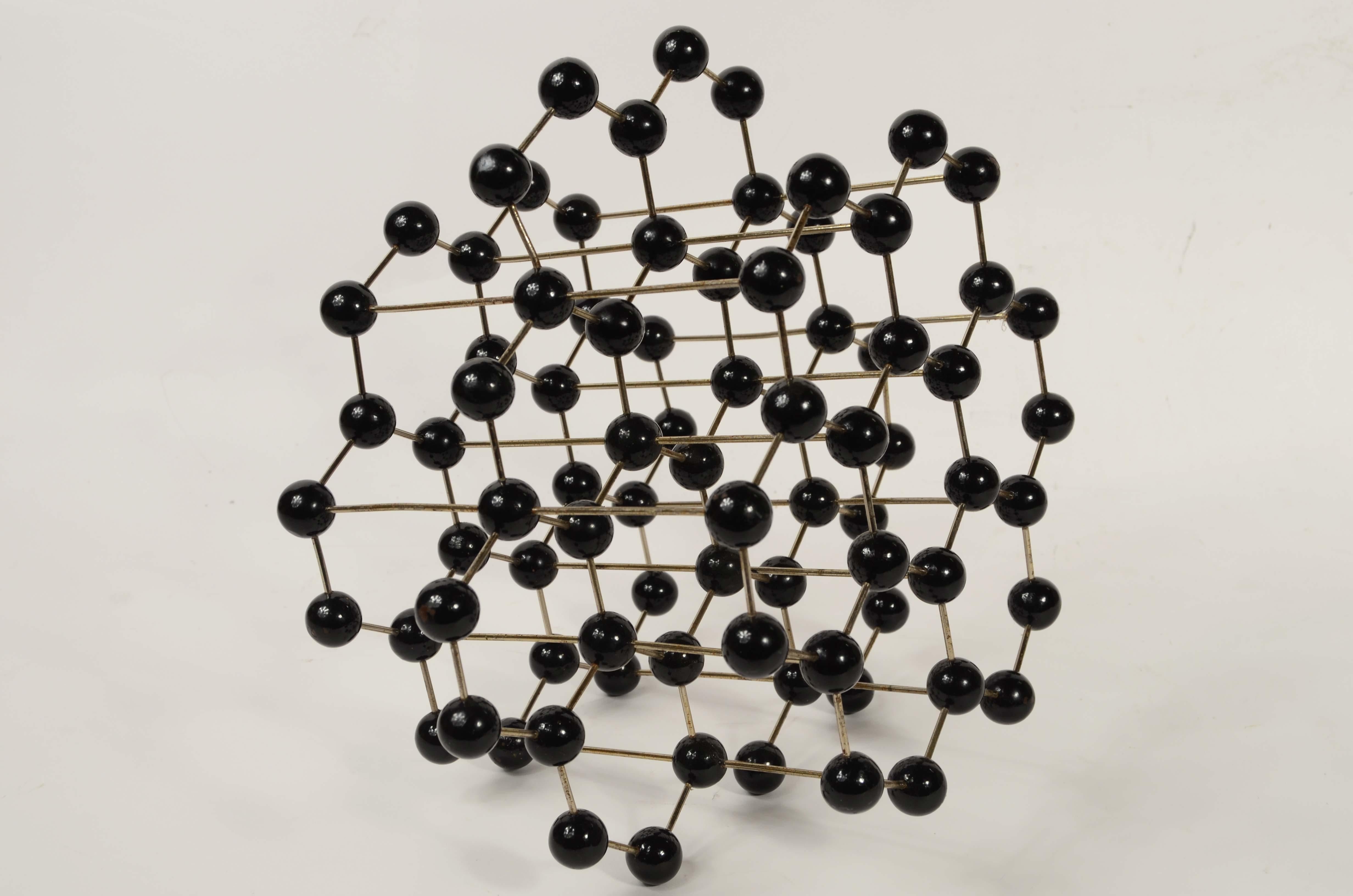 20th Century Atomic structure for educational use of metal graphite with Bakelite spheres For Sale