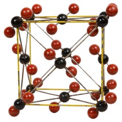 Structure atomique pour l'utilisation pédagogique de l'acide carbonique Tchécoslovaquie années 1950.