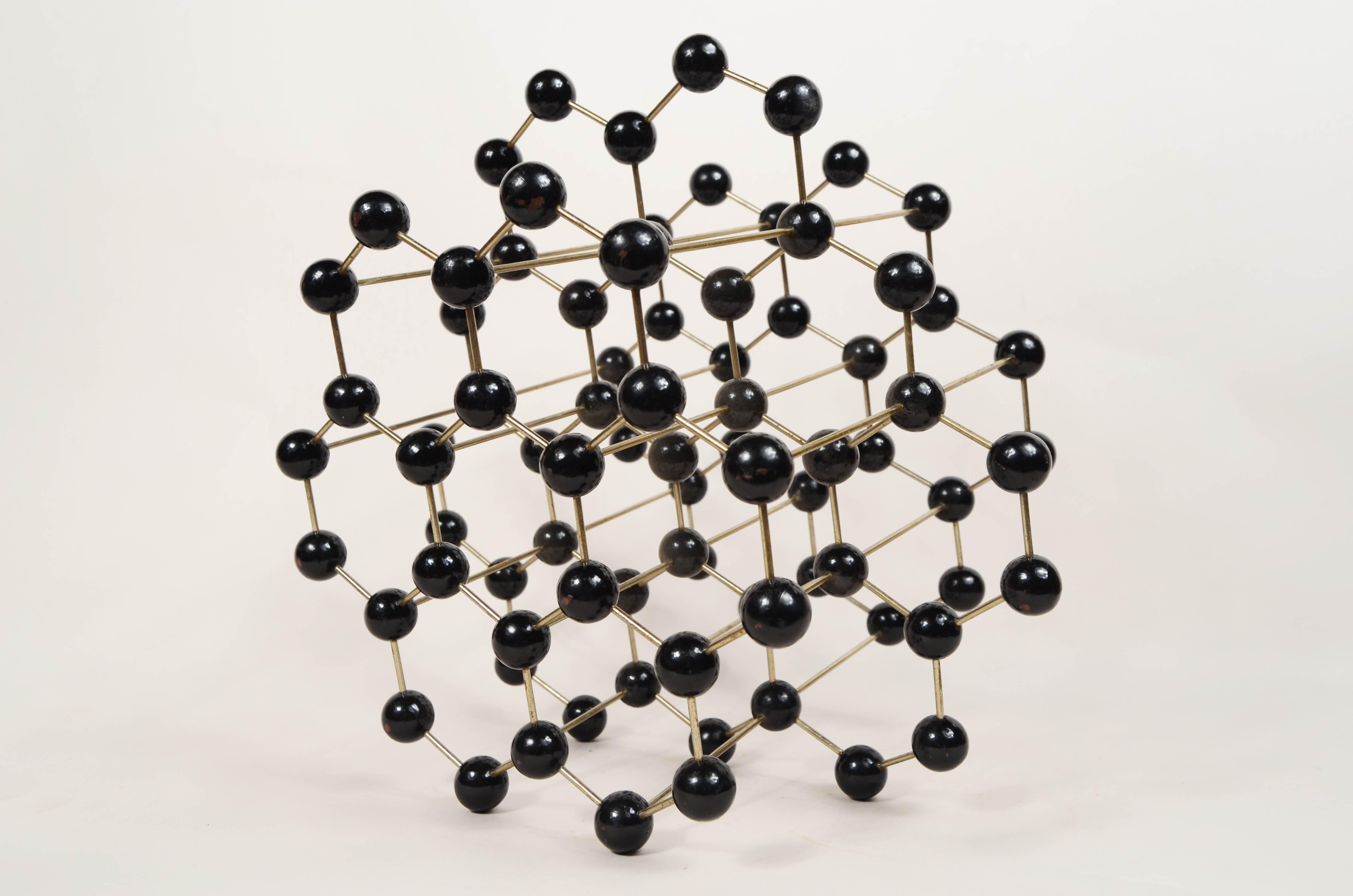 Didactic atomic structure of graphite made Czech manufacture circa 1950s In Good Condition For Sale In Milan, IT