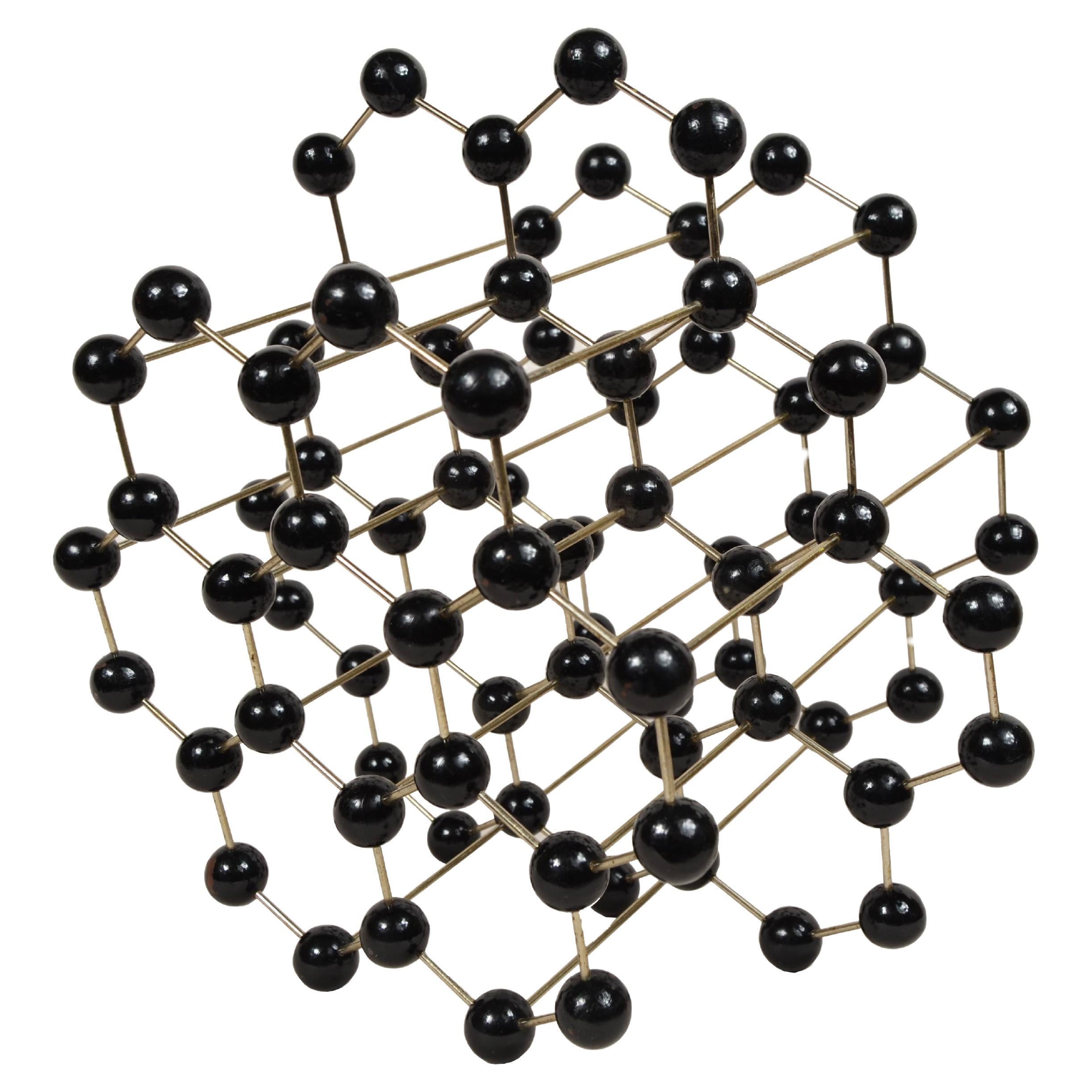 Didaktische Atomstruktur von Graphit aus tschechischer Produktion um 1950