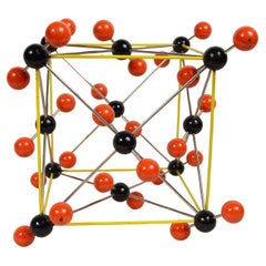 Struttura atomica didattica dell'acido carbonico (H2CO3) produzione Ceca 1950