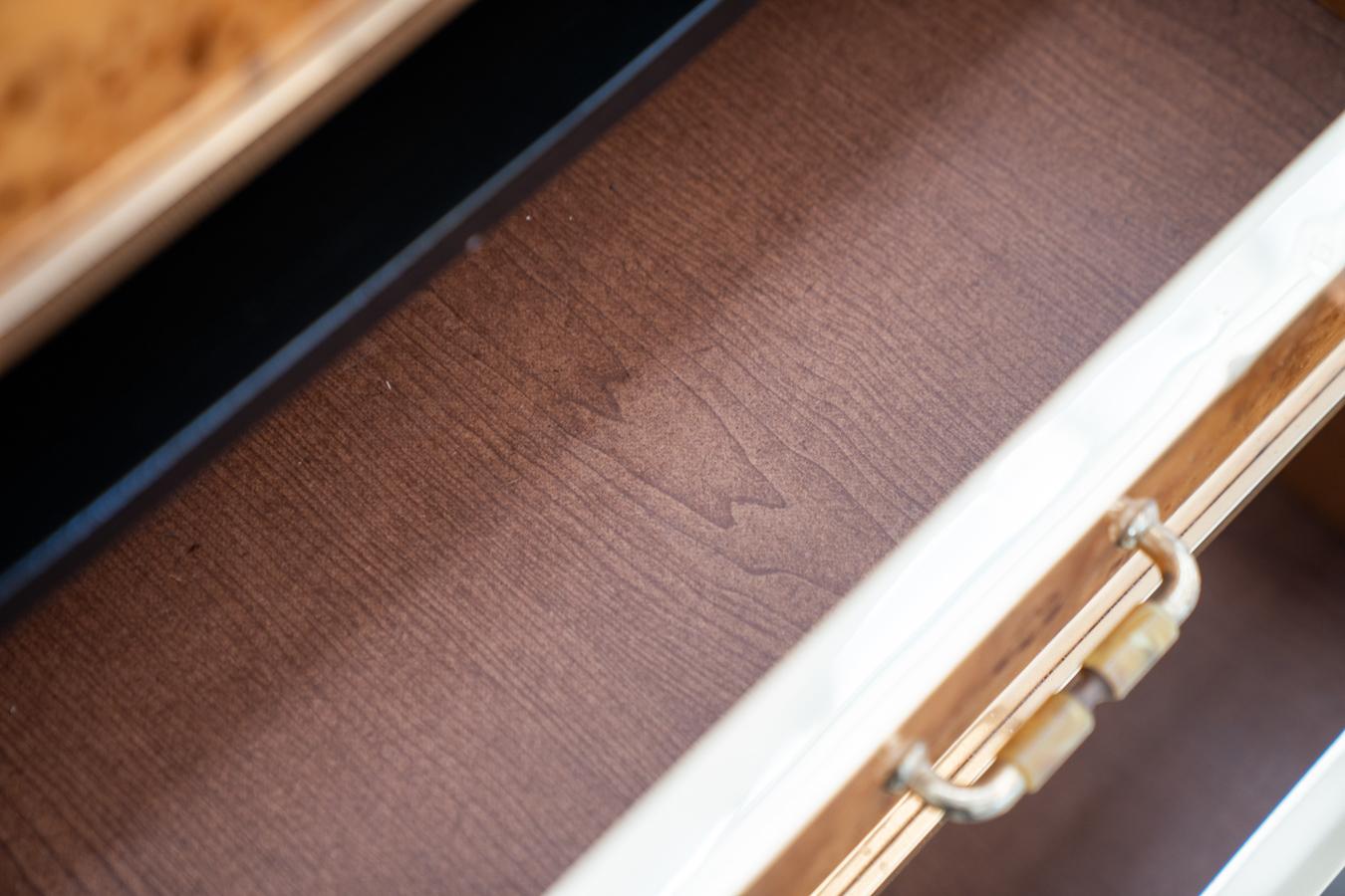 Bed frame, chest of drawers and pair of bedside tables in 1970s briarwood 6