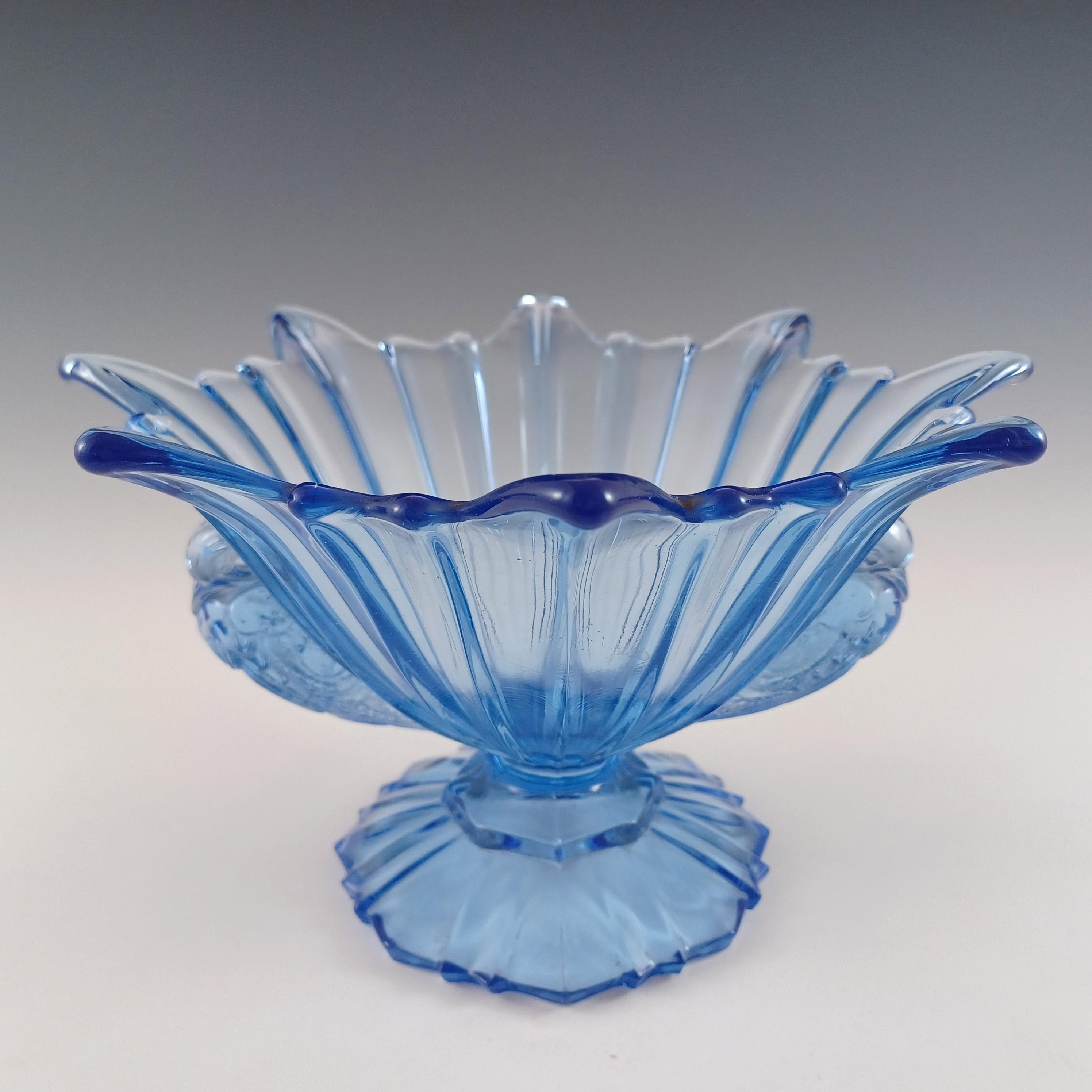 STS Abel Art Deco 1930's Blau Glas Vogel Centrepiece Schale (Kroatisch)