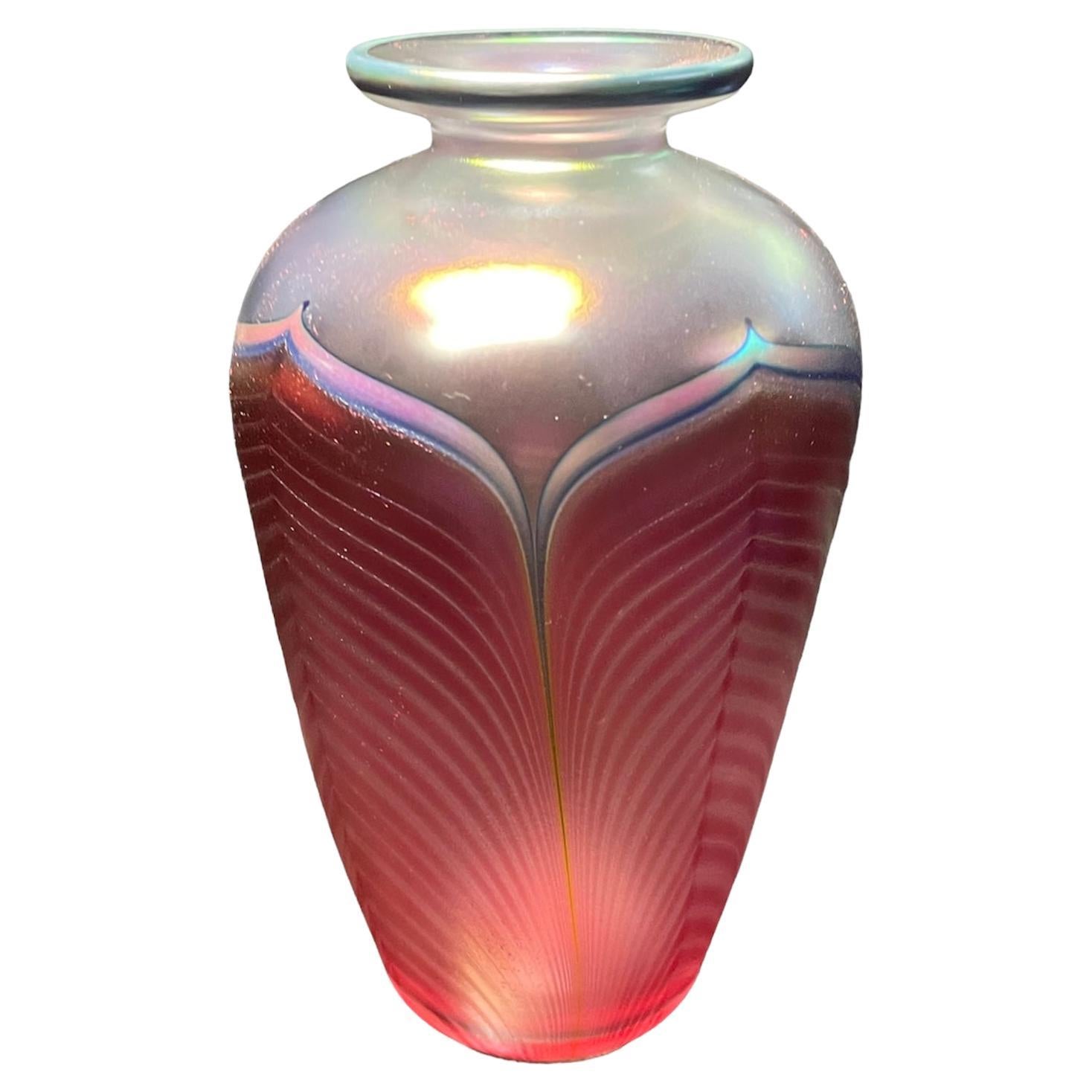 Stuart Abelman Art Glass Vase For Sale