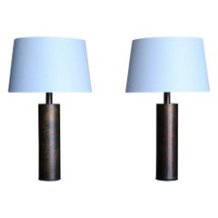 Stuart Barnes Brass Table Lamps for Robert Long, circa 1970