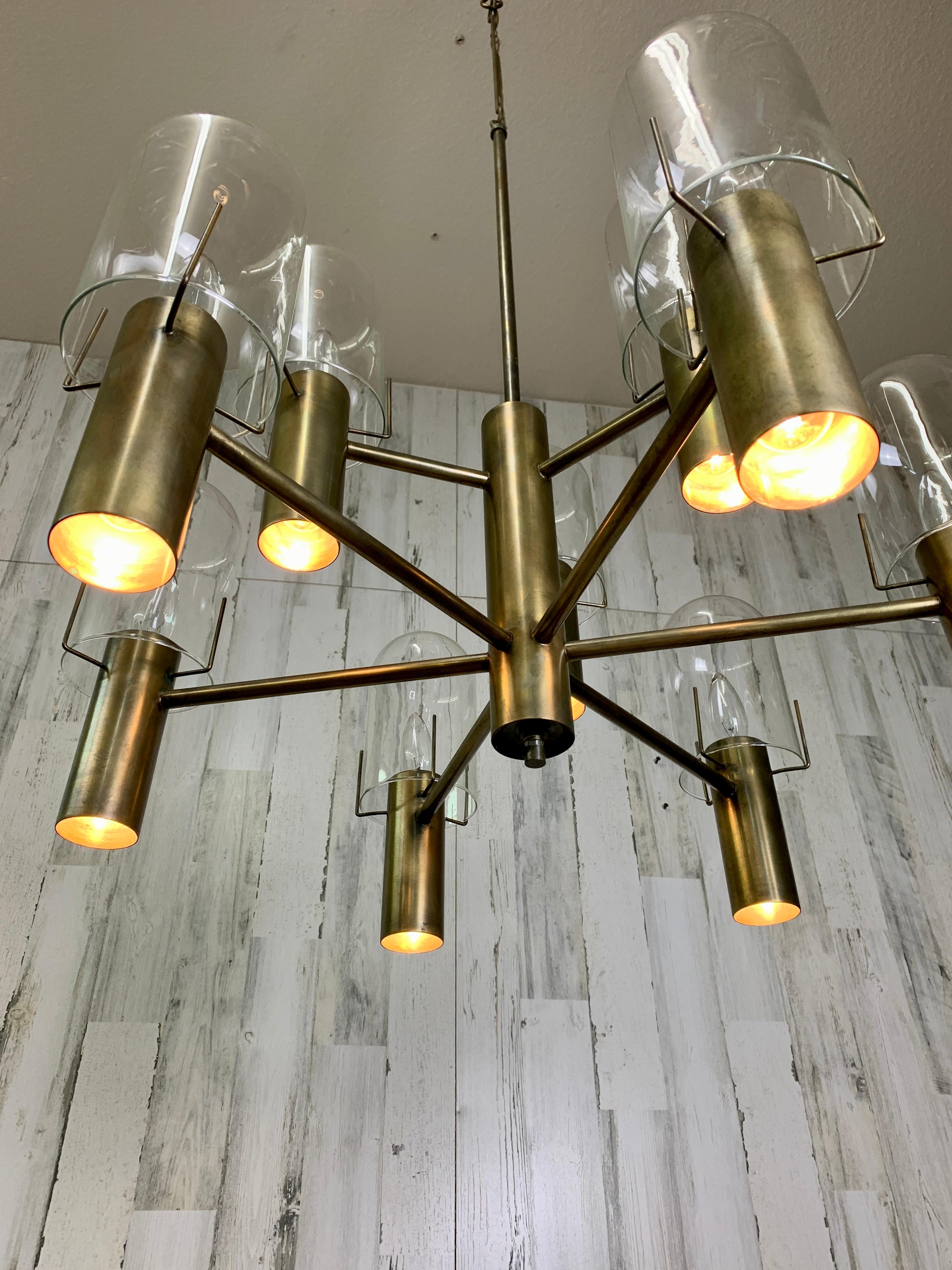 Mid-Century Modern Stuart Barnes for Robert Long Chandelier For Sale