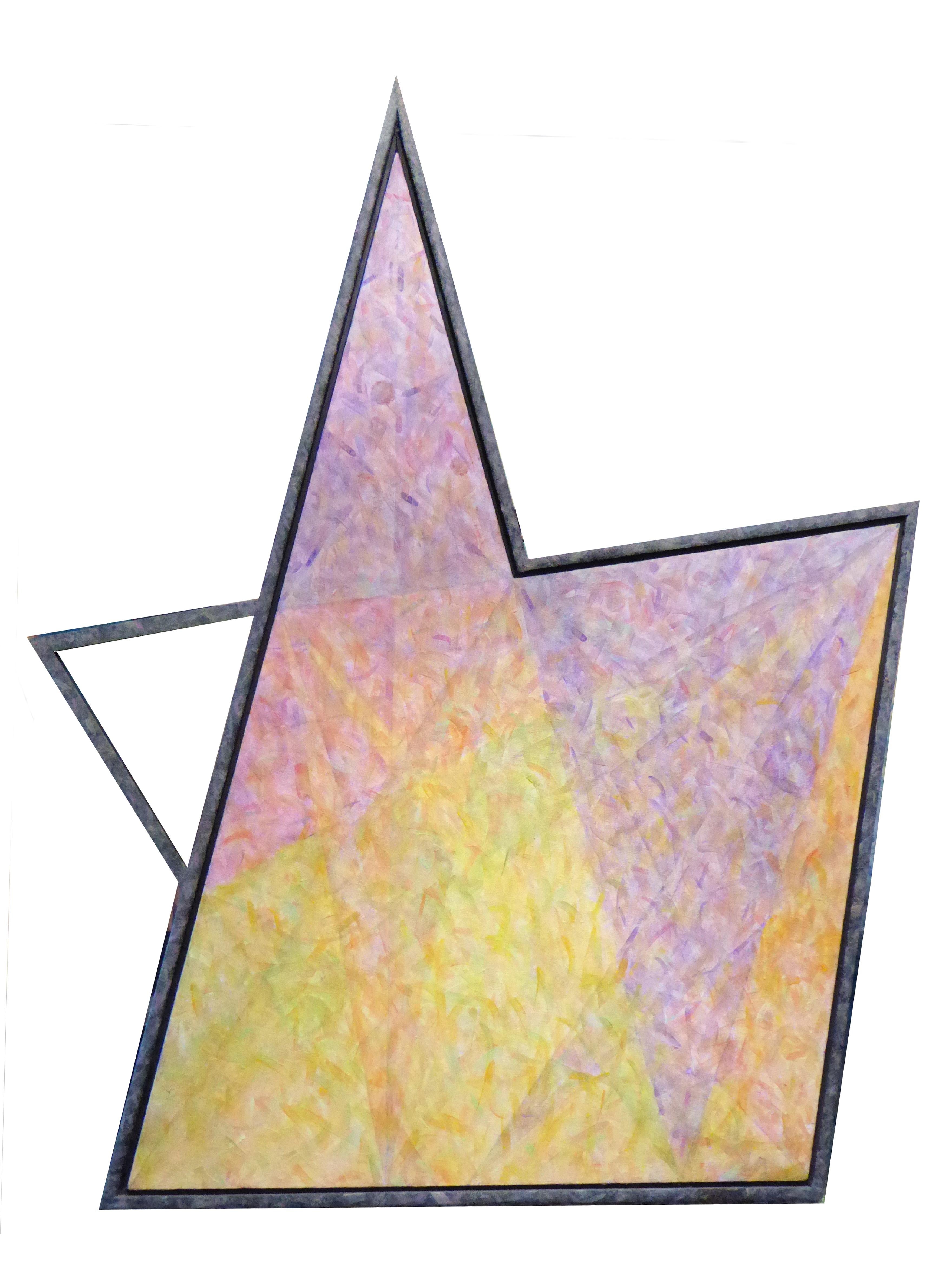 Stuart Bigley Abstract Painting - Five Points Shaped  Canvas 