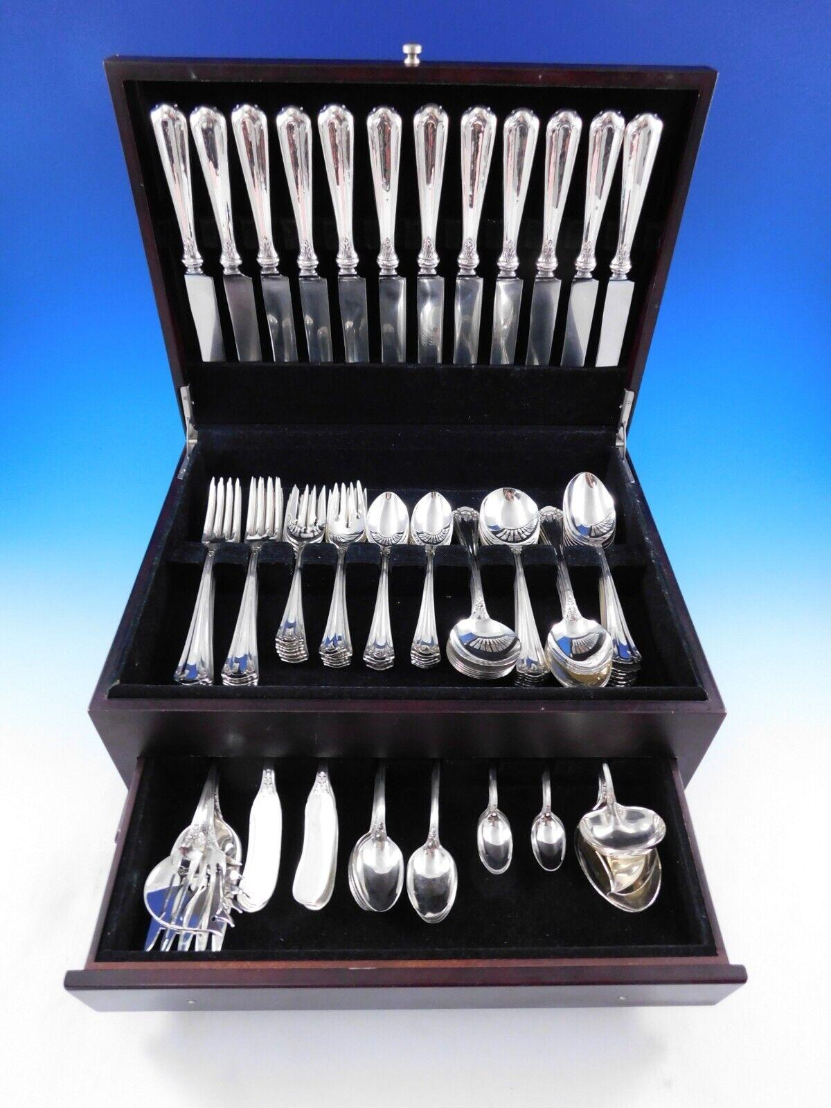 Stuart von Whiting: 116-teiliges Tafelbesteck aus Sterlingsilber für 12 Personen, Dinner, selten im Angebot 6