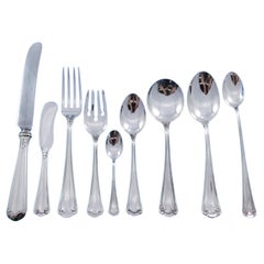 Used Stuart by Whiting Sterling Silver Flatware Set 12 Service 116 pcs Dinner Rare
