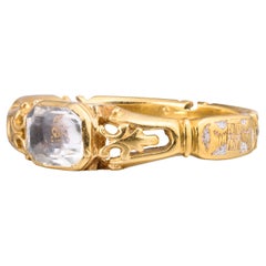 Stuart Crystal Mourning Ring with Memento Mori Devices. England, 18th century.