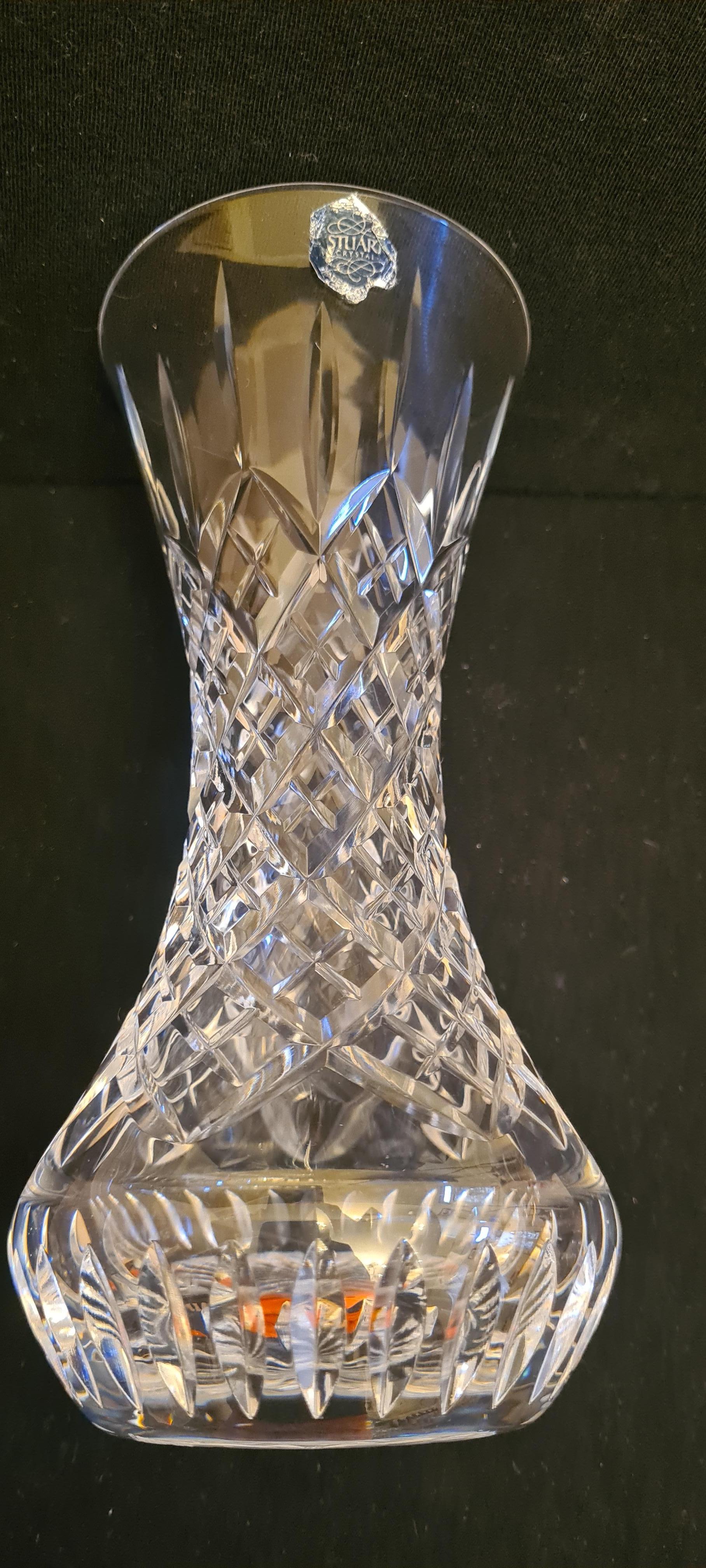stuart crystal fuchsia vase