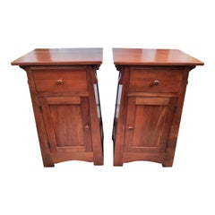 Stuart David Tapered Solid Cherry Wood Nightstands, a Pair