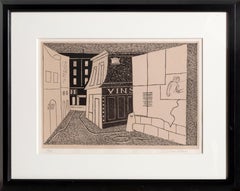 Rue des Rats, litografía modernista de Stuart Davis 1928