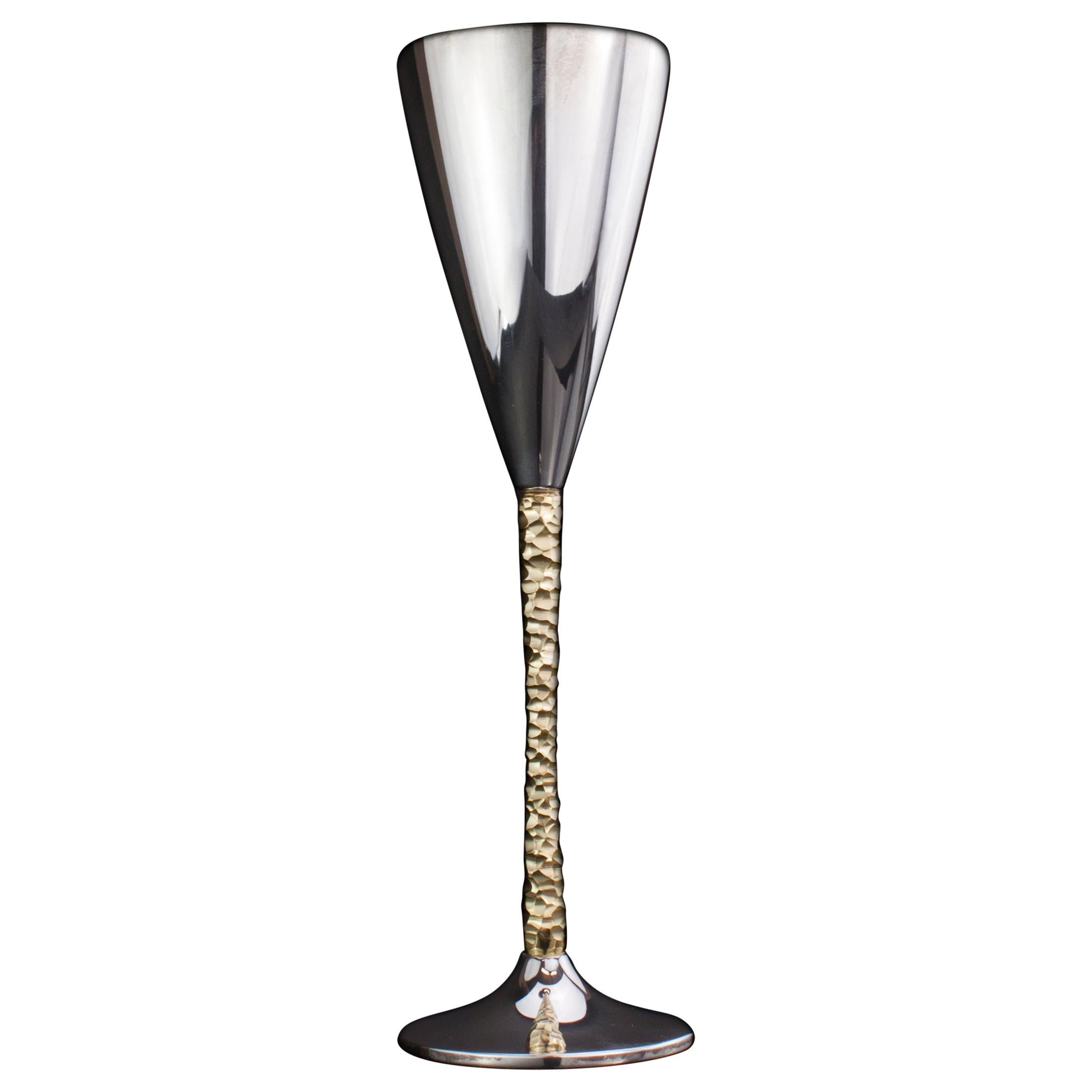 Stuart Devlin Falcon Award 1979 Silver Champagne Flute
