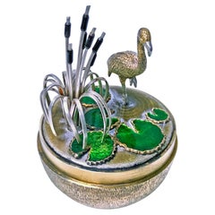 Stuart Devlin Silver Gilt Surprise Flamingo Egg, London, 1983