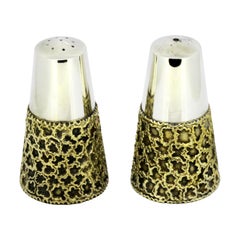 Stuart Devlin Sterling Silver and Gilt Pair of Salt and Pepper Shakers, 1975