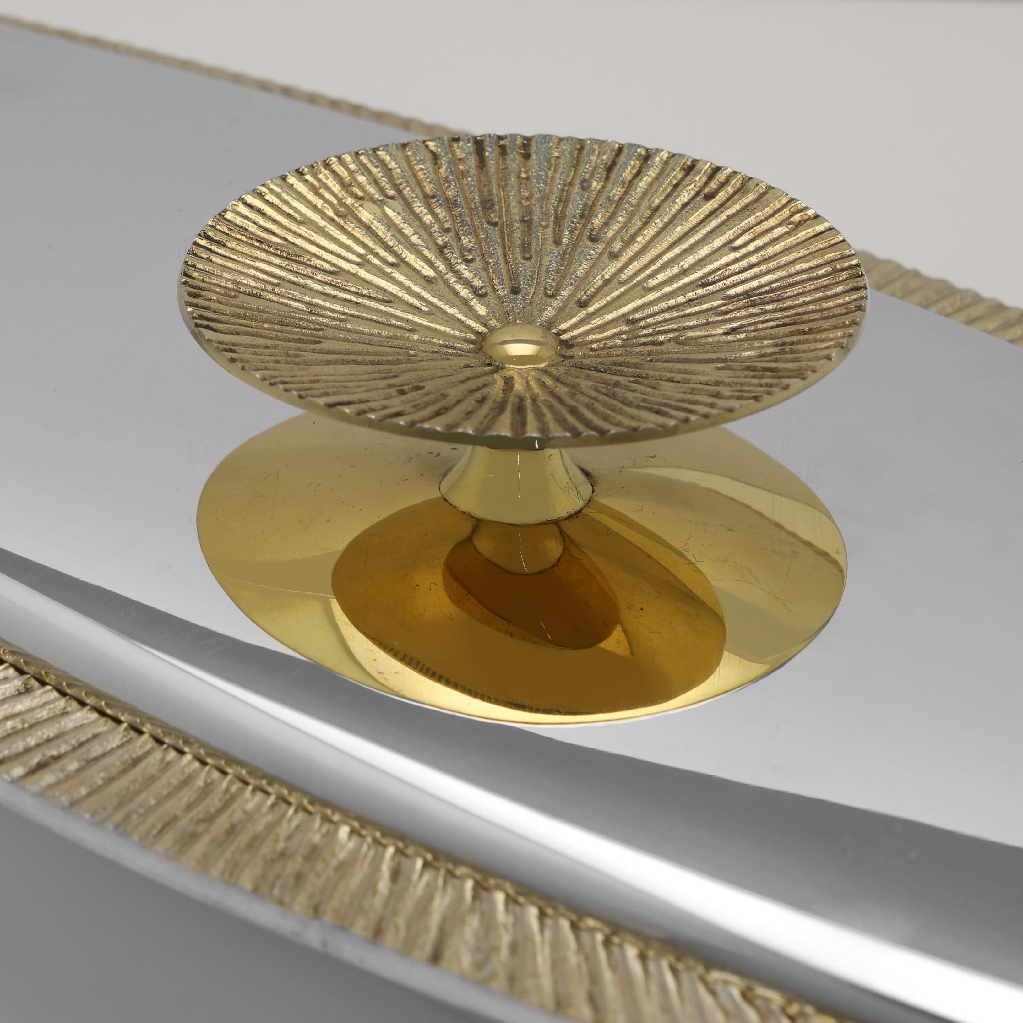 Stuart Devlin - Elegante pareja de platos de plata de mediados de siglo fabricados en Londres en 1970 finales del siglo XX en venta