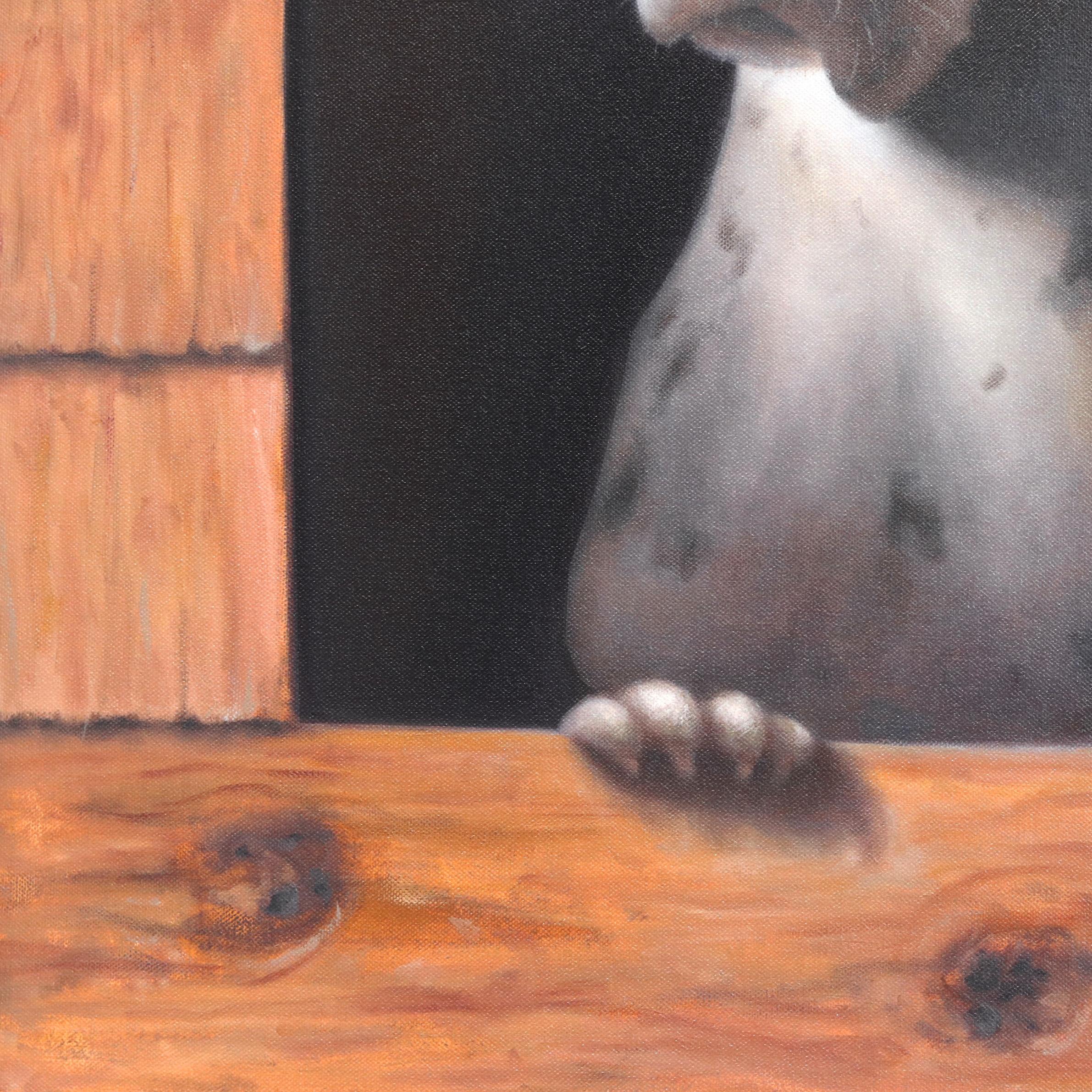 In the Doghouse - Black Still-Life Painting by Stuart Dunkel