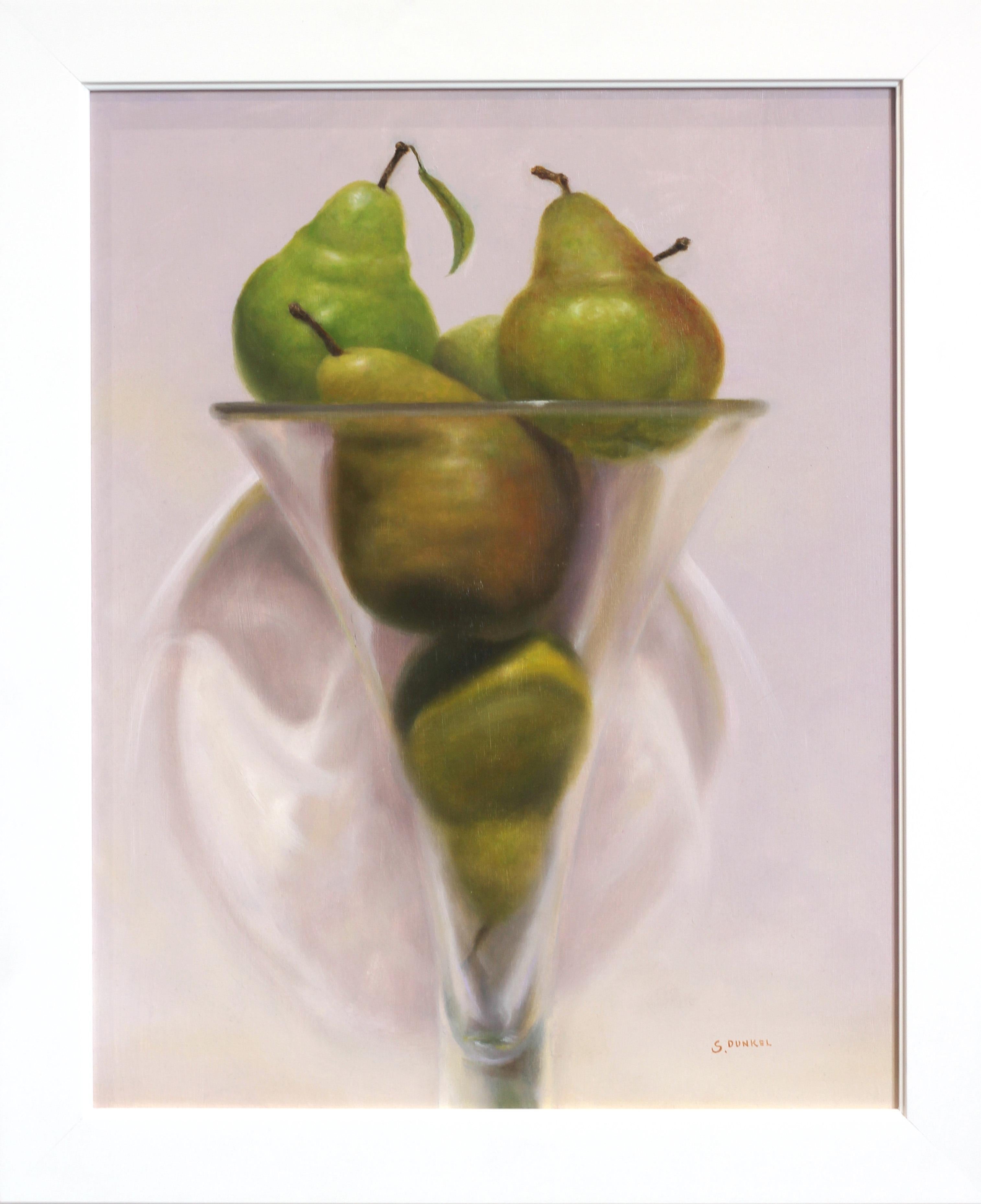 Stuart Dunkel Still-Life Painting - Pears in Violet