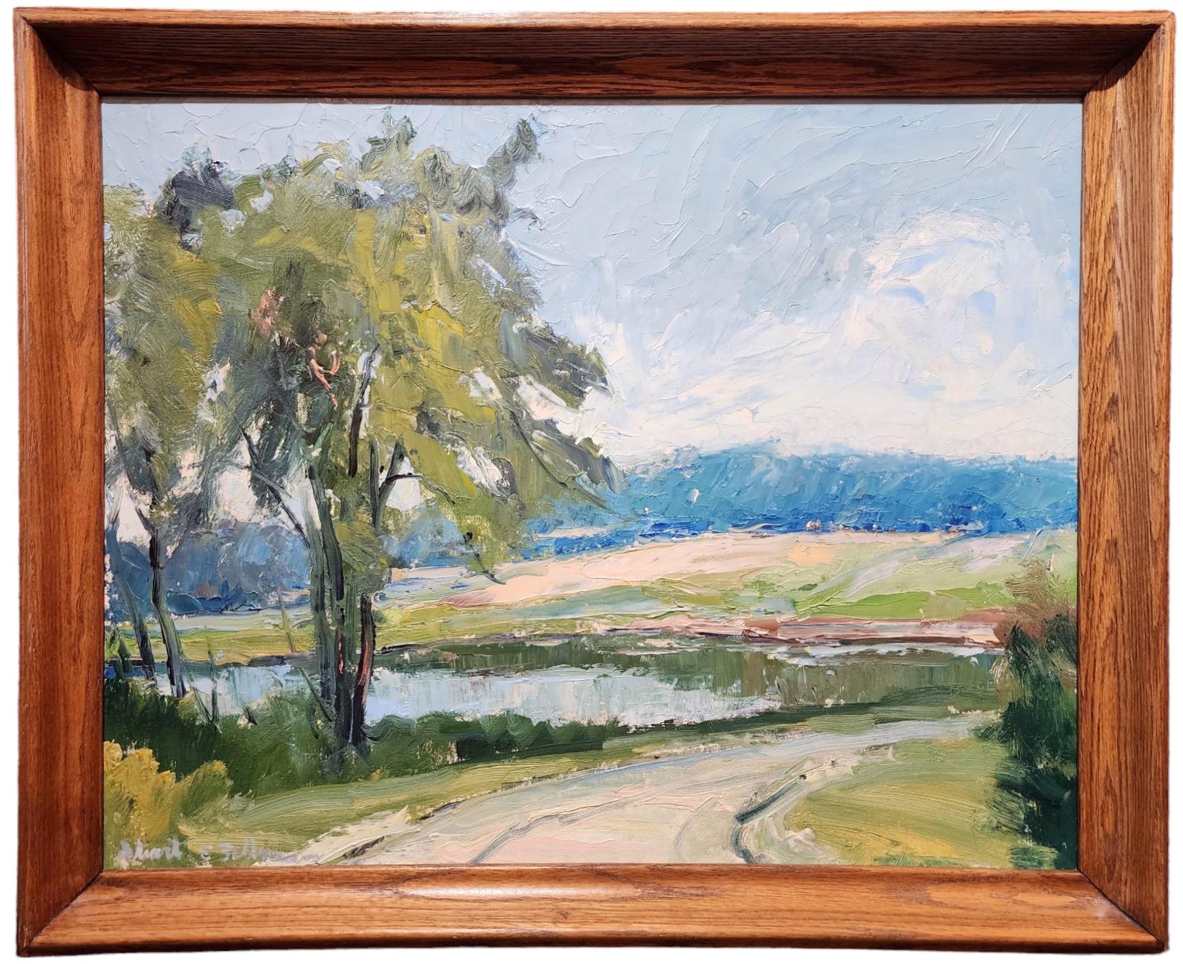 Stuart E. Zillman Landscape Painting – Der Teich, Godfrey's Pond, Batavia, New York, Stafford, amerikanische Landschaft