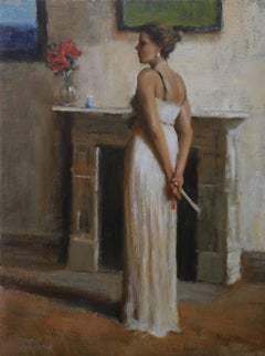 The Evening Gown  American Impressionism Oil on Canvas 24" x 18" Figure Interior