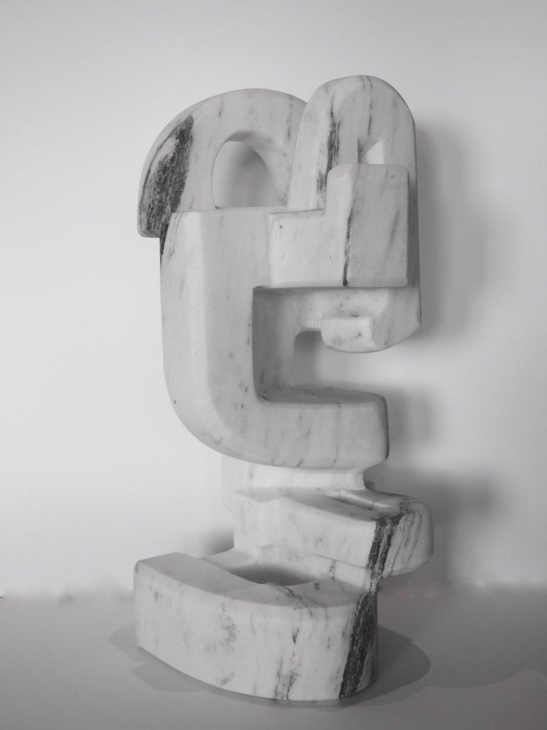 Stuart Krisel Untitled (Vermont white marble abstract geometric stone