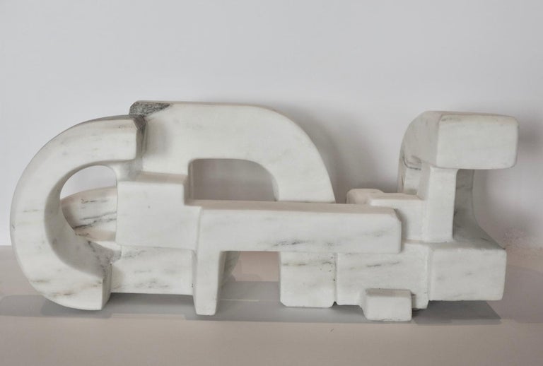 Stuart Krisel Untitled (Vermont white marble abstract geometric stone