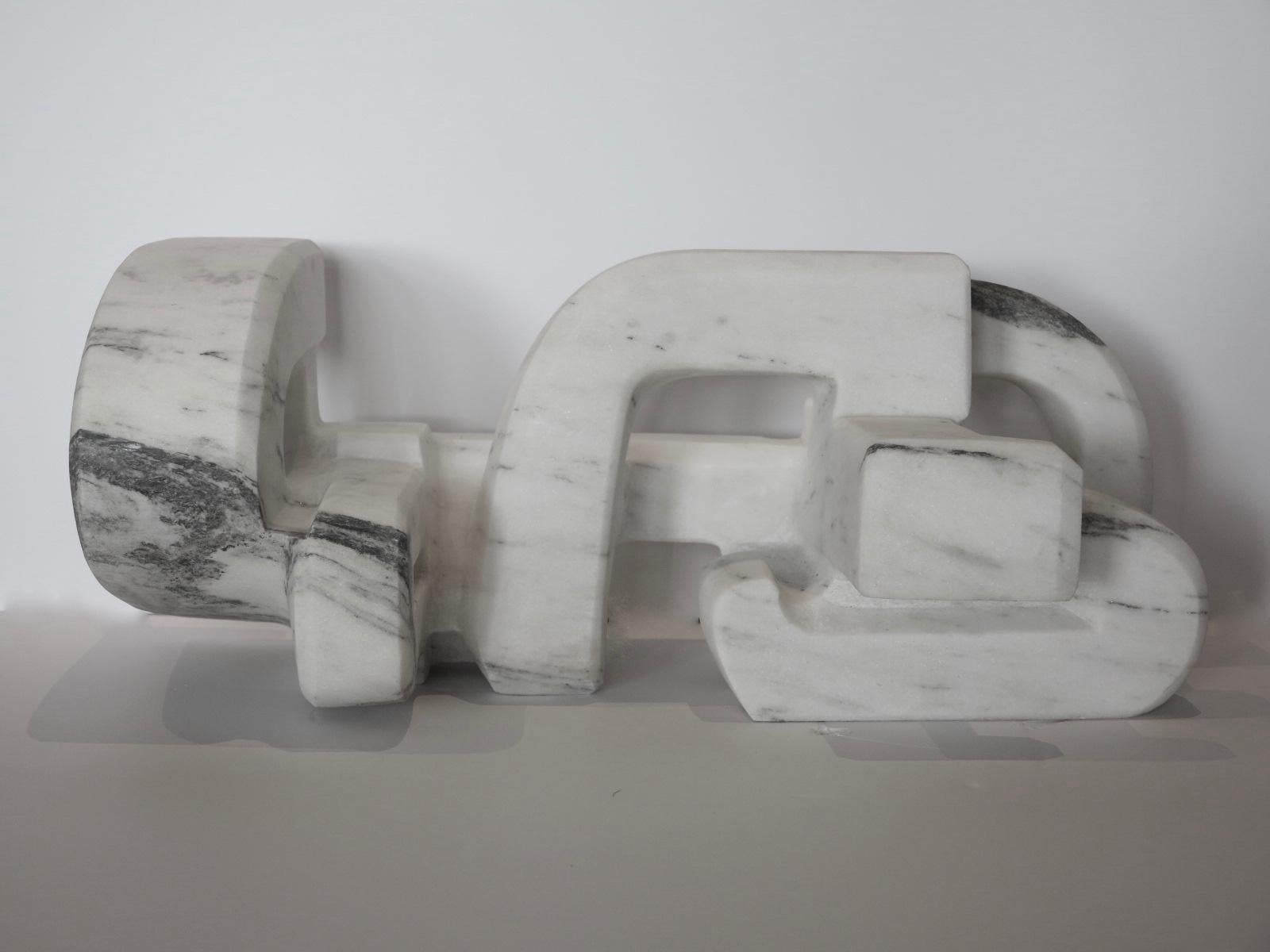 Stuart Krisel Untitled (Vermont white marble abstract geometric stone