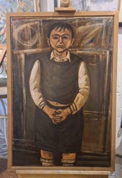'Him', A Large Glasgow School Oil Painting Portrait on Canvas.