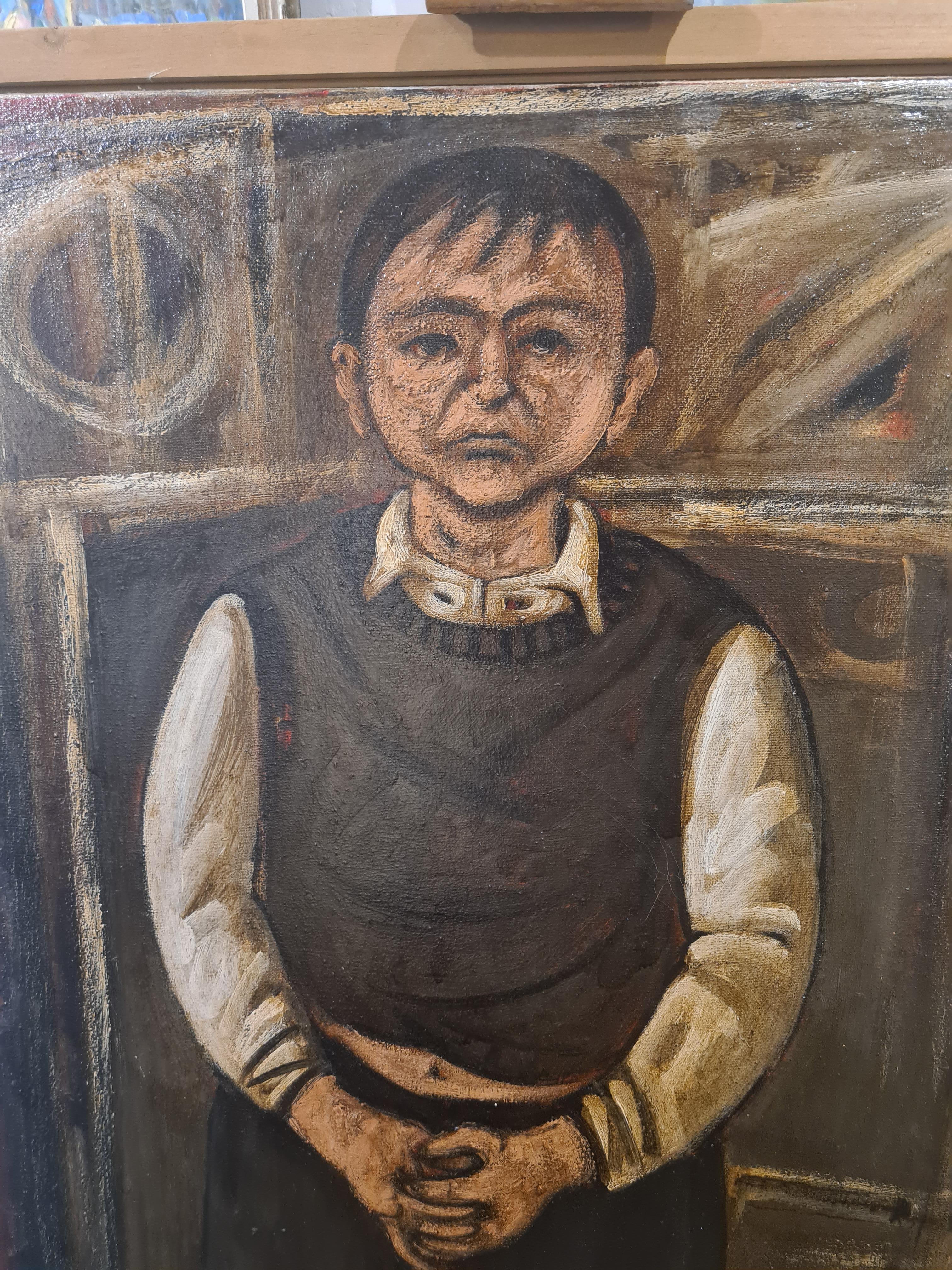 « Heim », grand portrait à l'huile sur toile de l'école de Glasgow - Postmoderne Painting par  Stuart Mackenzie