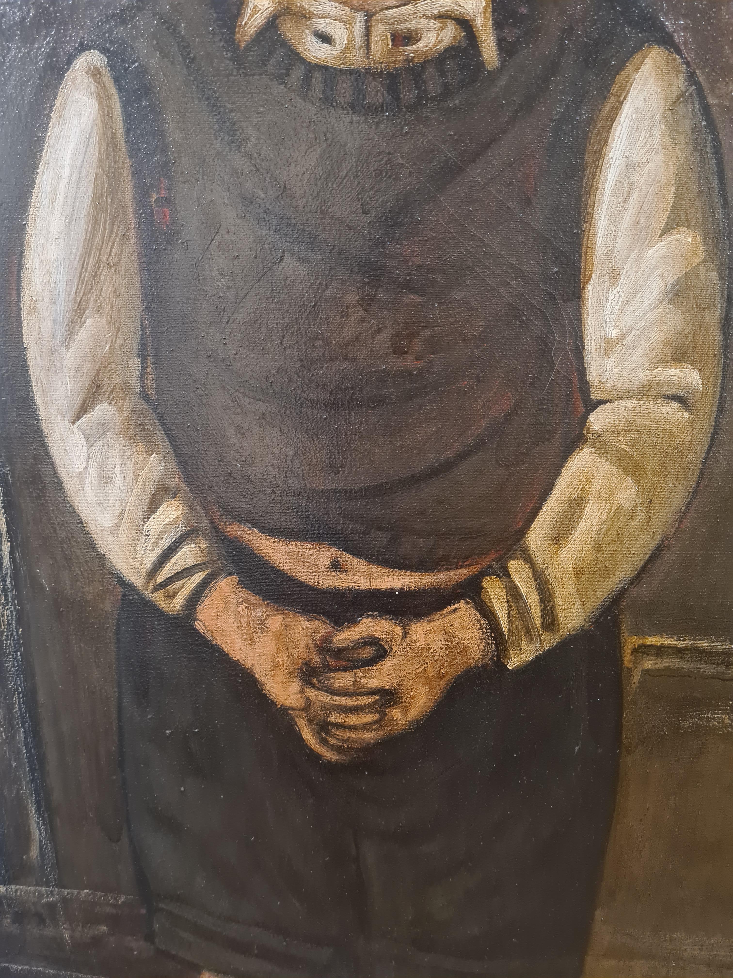 « Heim », grand portrait à l'huile sur toile de l'école de Glasgow en vente 1