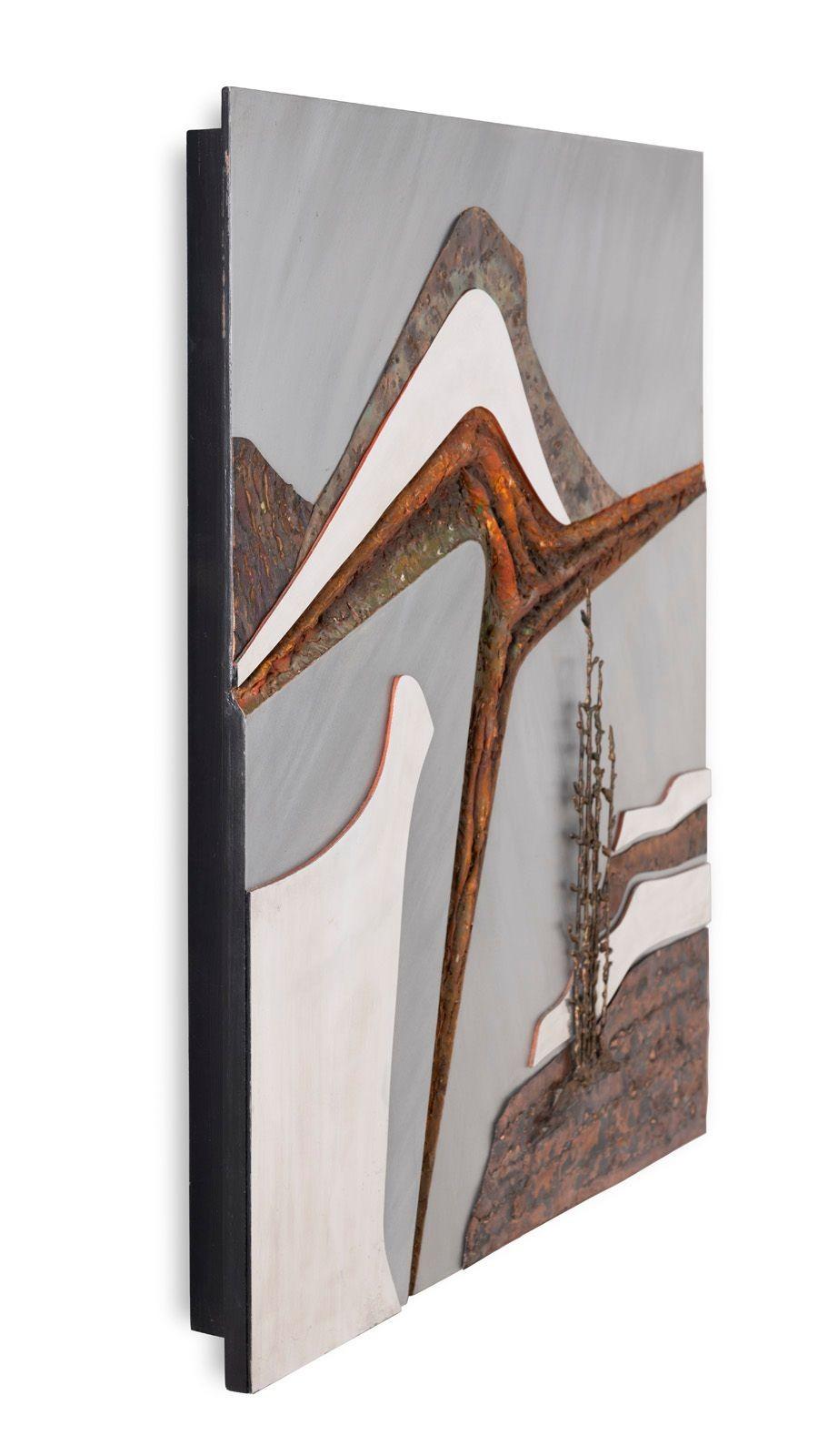 Stuart Mathews Abstrakt Mitte des Jahrhunderts Moderne Berglandschaft Wandskulptur im Angebot 5