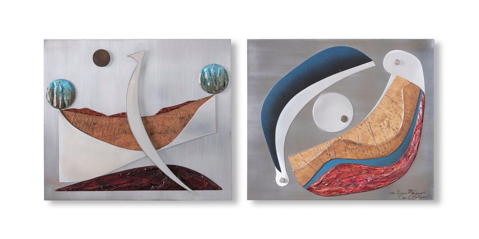 Stuart Mathews Abstract Mixed Media Wall Sculpture - Diptych For Sale 1