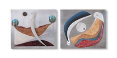 Stuart Mathews Abstract Mixed Media Wall Sculpture - Diptych