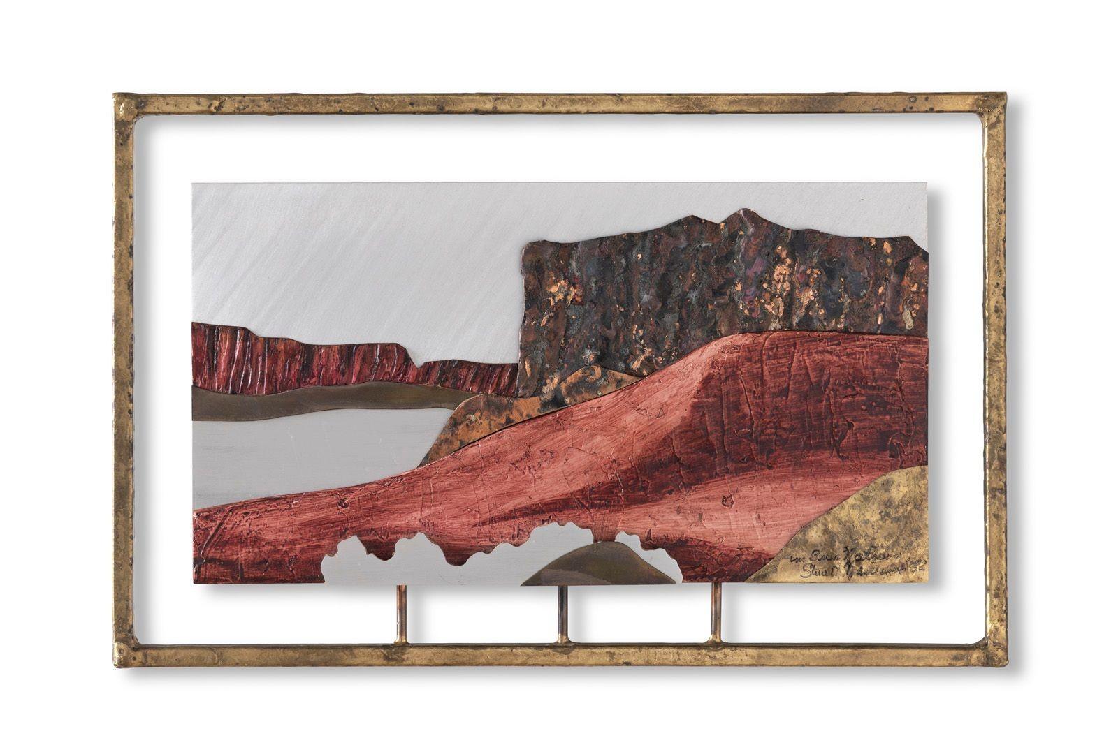 Brutalist Landscape Wall Sculpture by TX Artist Stuart Mathews 'Canyon and Mesa' For Sale 1