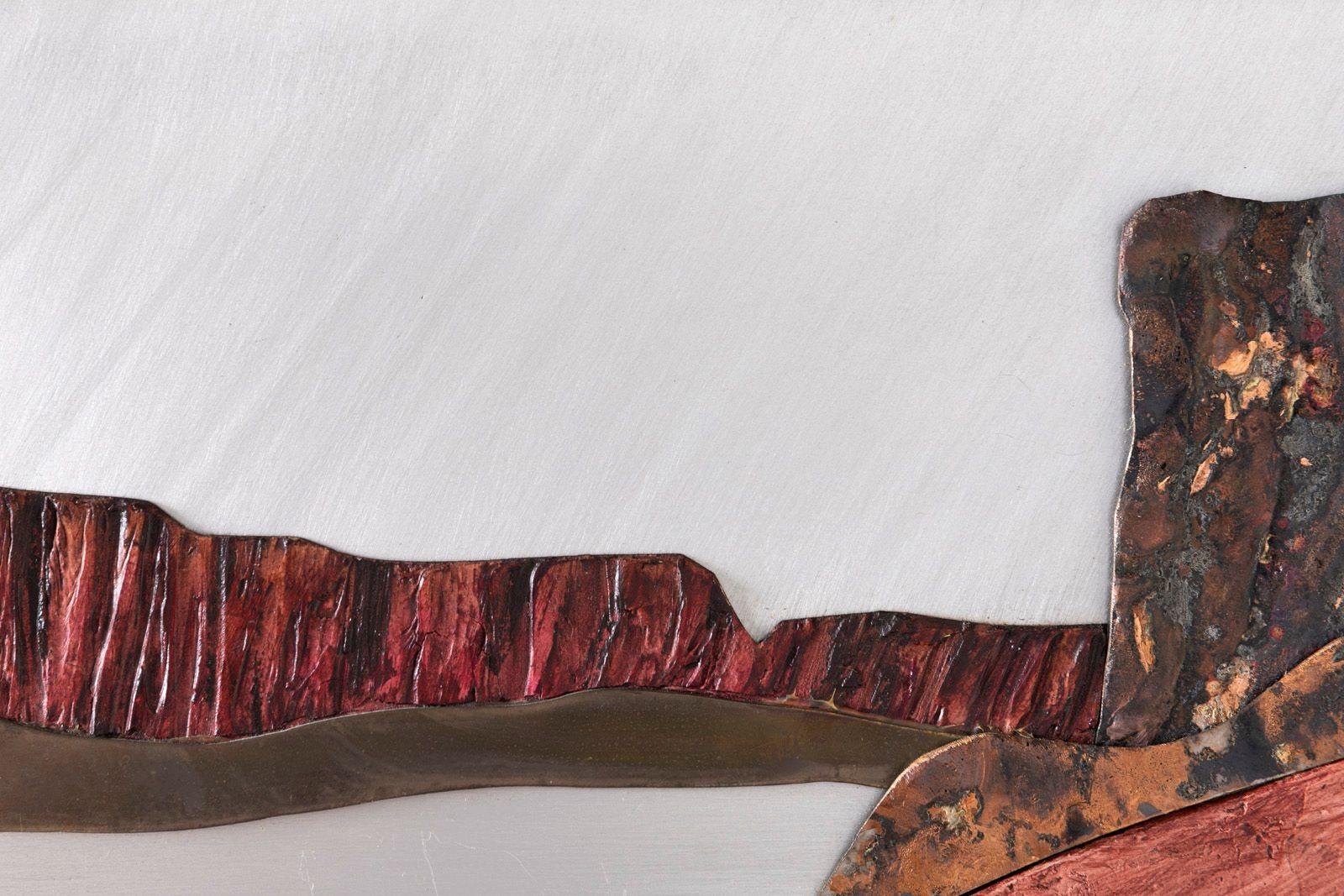 Brutalist Landscape Wall Sculpture by TX Artist Stuart Mathews 'Canyon and Mesa' For Sale 3