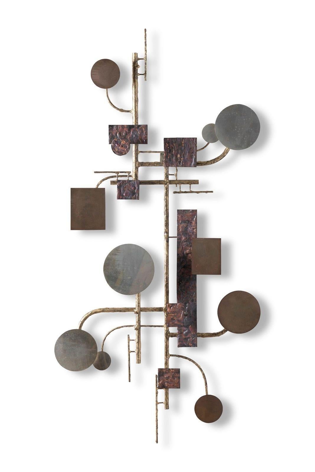 Mid-Century Modern Brutalist Geometric Wall Sculpture by Stuart Mathews 1970s For Sale 1