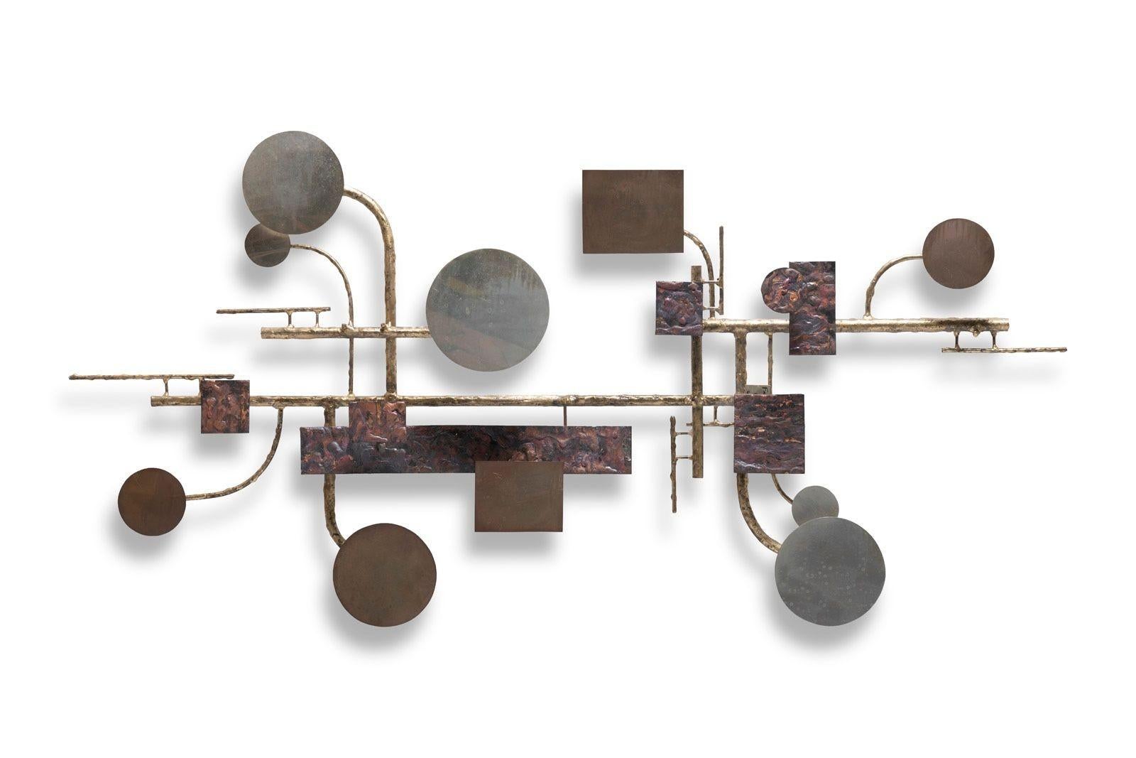 Mid-Century Modern Brutalist Geometric Wall Sculpture by Stuart Mathews 1970s For Sale 2
