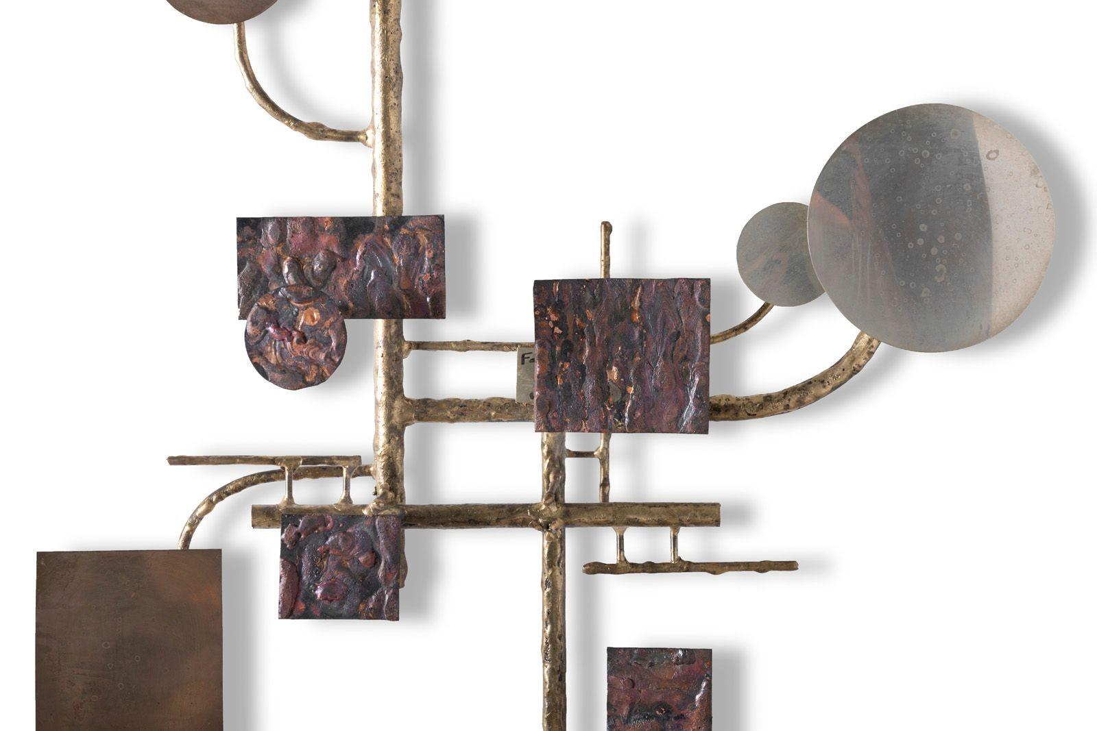 Mid-Century Modern Brutalist Geometric Wall Sculpture by Stuart Mathews 1970s For Sale 3