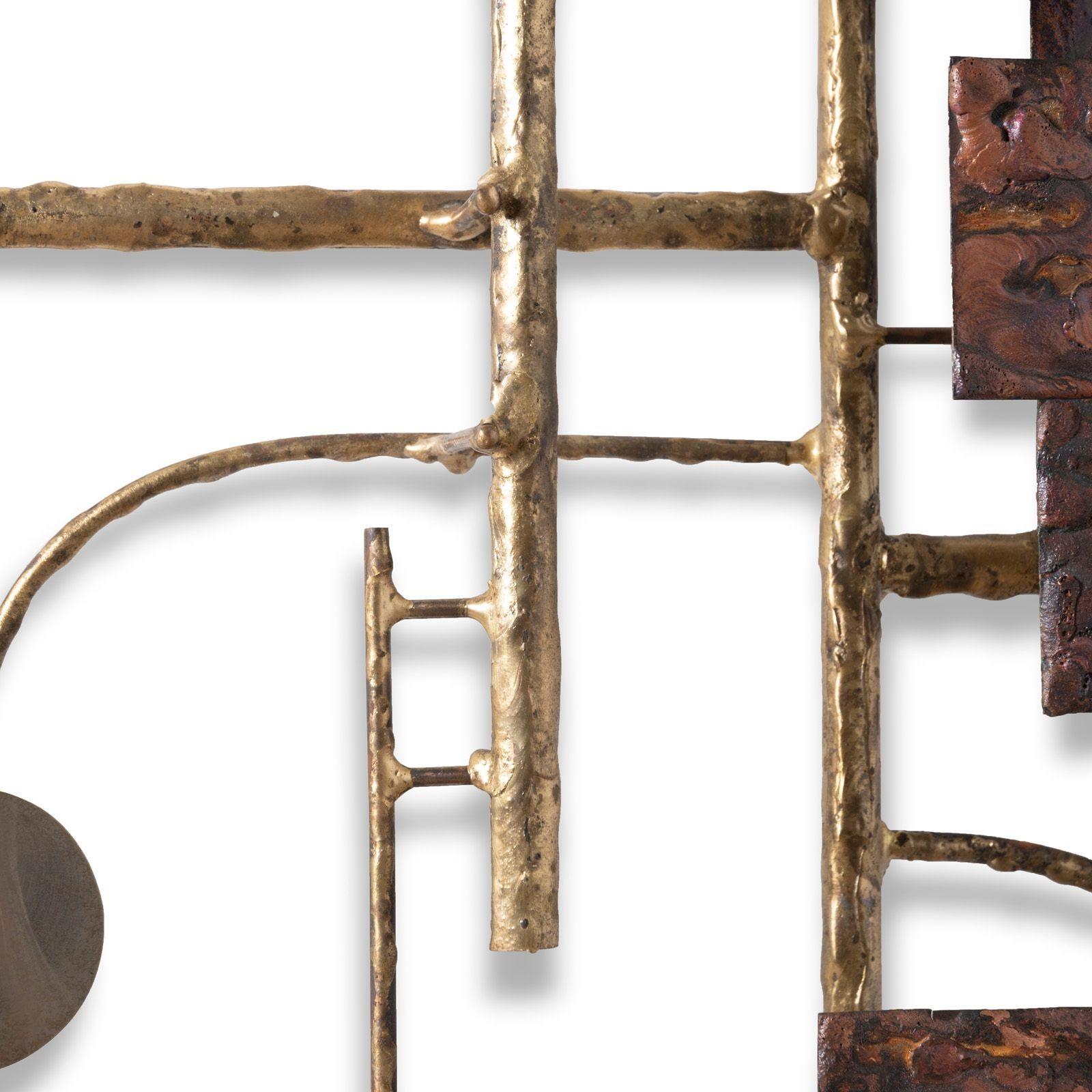 Mid-Century Modern Brutalist Geometric Wall Sculpture by Stuart Mathews 1970s For Sale 6