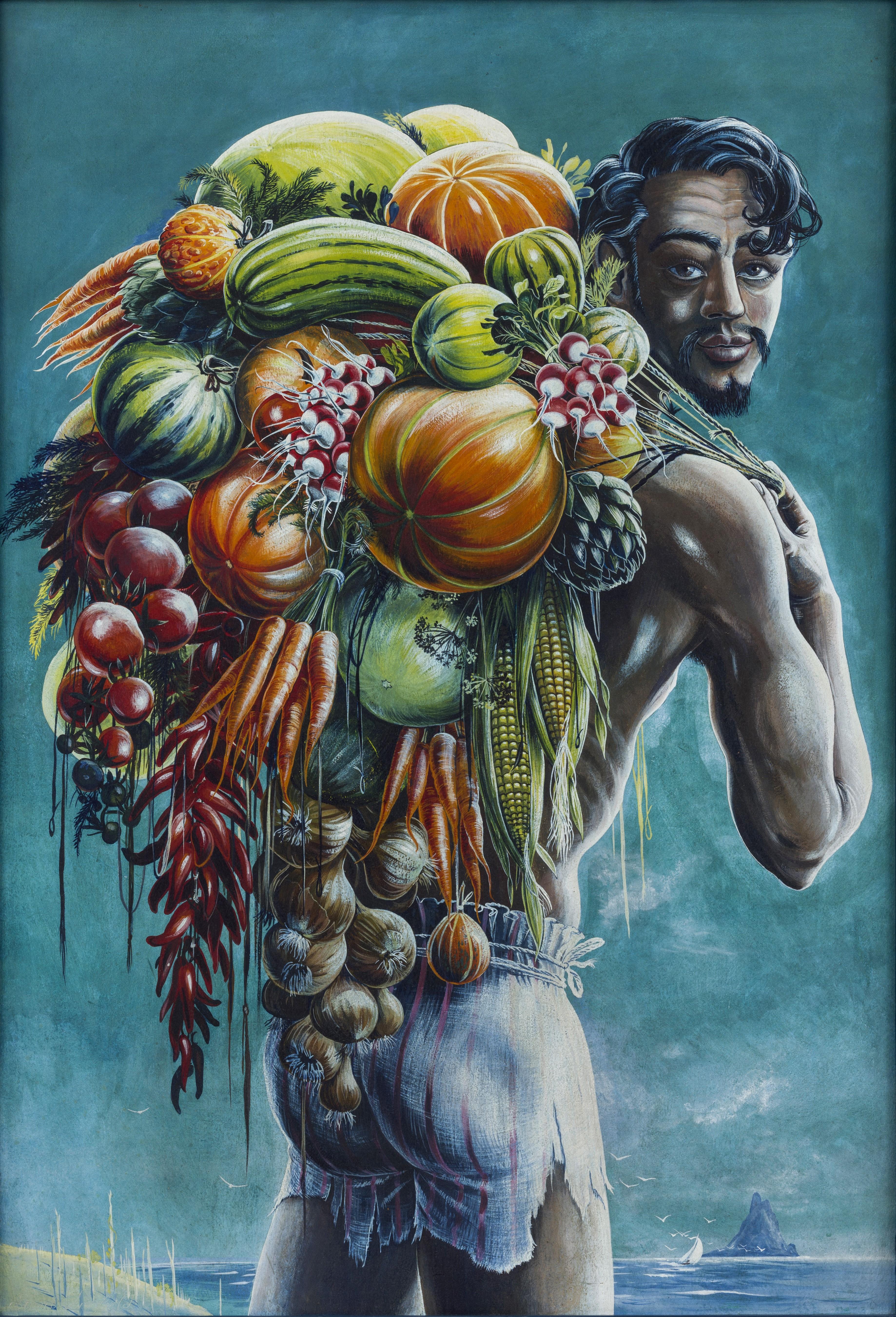 Der Gemüseverkäufer Mauritius – Painting von Stuart Maxwell Armfield