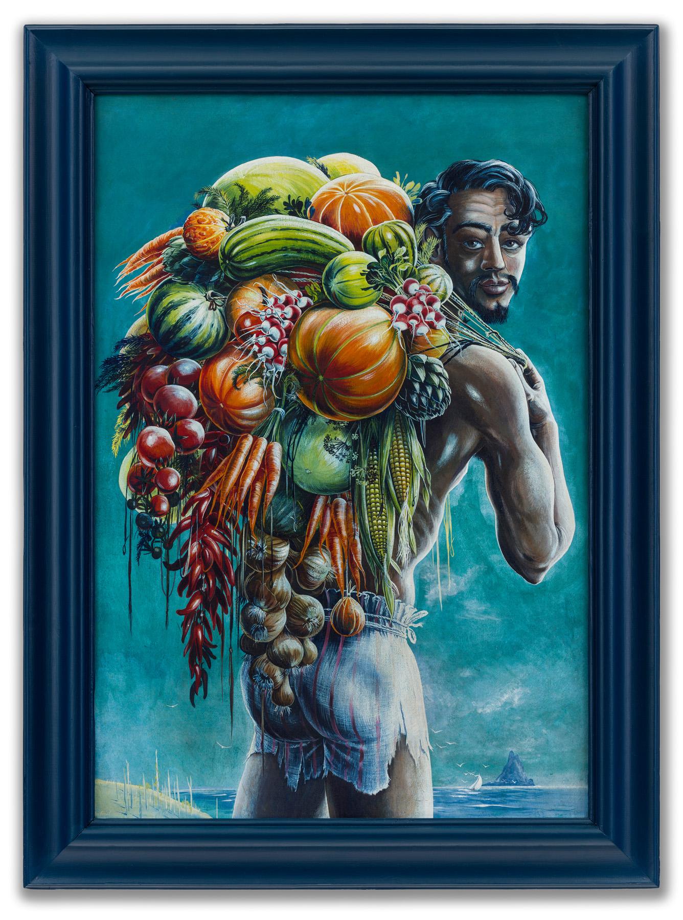 Stuart Maxwell Armfield Nude Painting – Der Gemüseverkäufer Mauritius