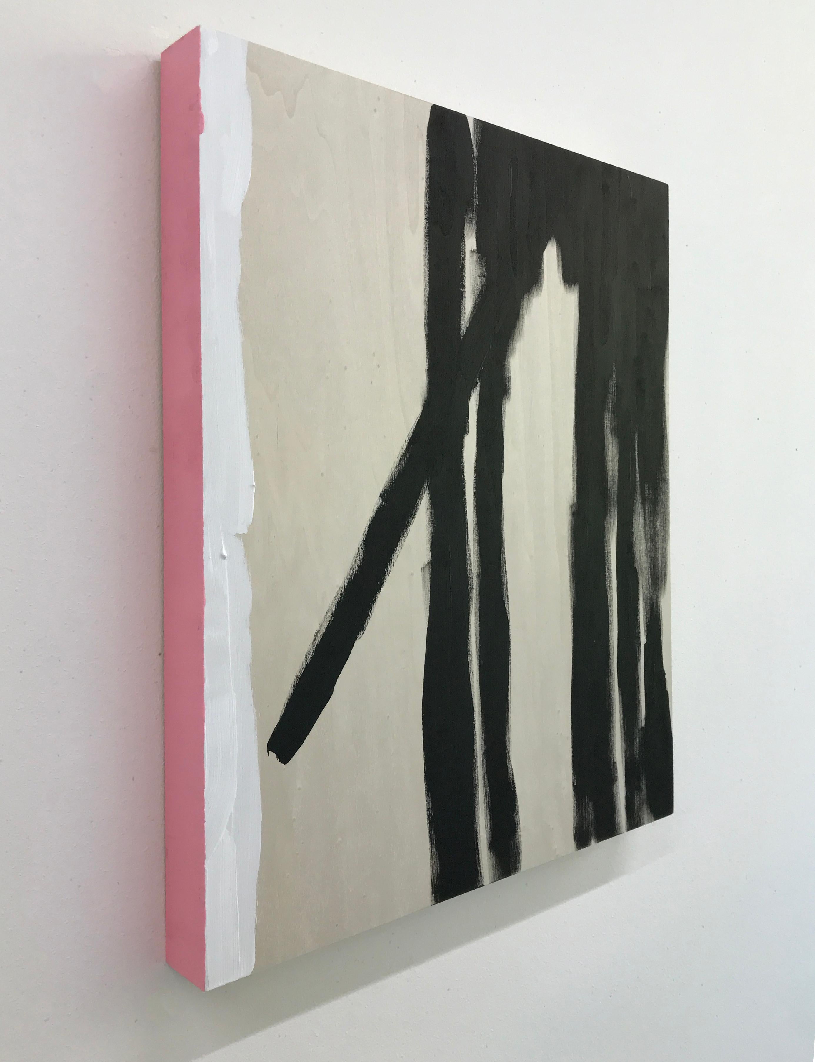 Composition With Pink - acrylic on wood - Painting by Stuart Möller