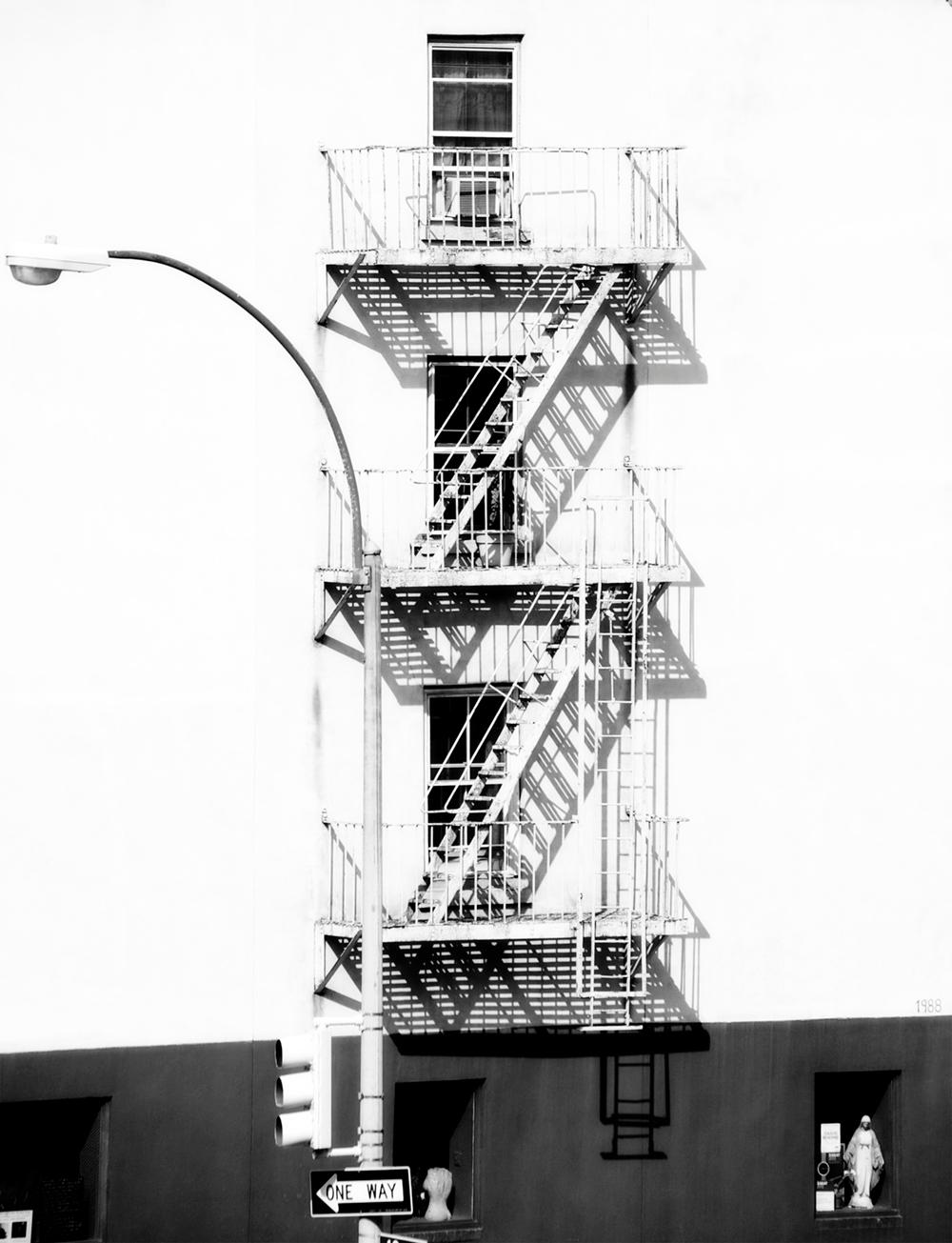 Stuart Möller Black and White Photograph - ' Fire Escape ' signed Oversize Silver Gelatin Print 