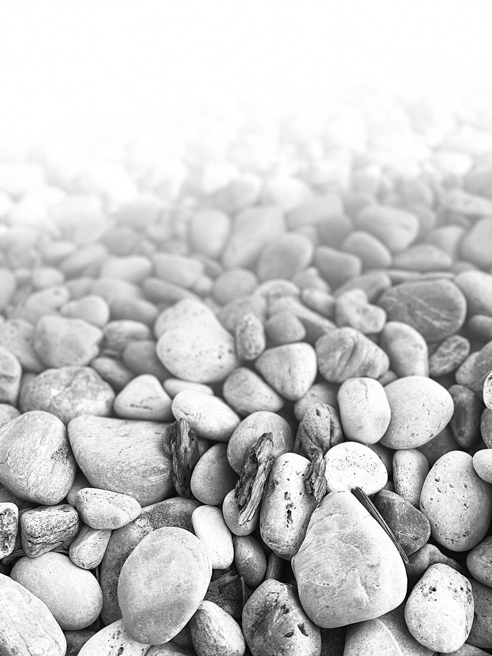 Sea Stones, signiert  Überformatiger Druck  