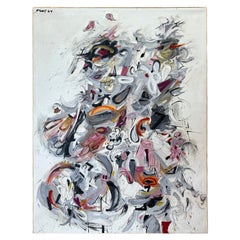 Stuart, Monumental Mid-Century Modern Abstract Oil Painting, 1964