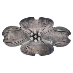Stuart Nye Dogwood Flower Brooch - Sterling Silver 925 Easter Spring Pin